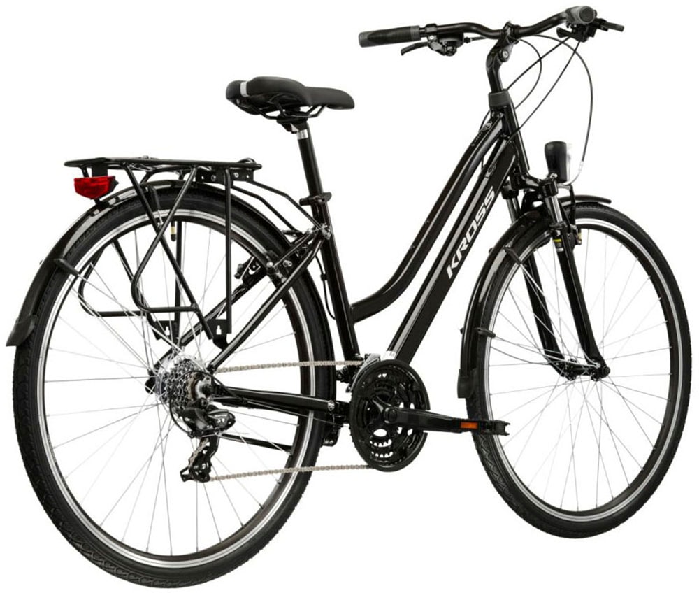 Kross Trekkingrad »Damen-Trekkingrad 28" Trans 1.0 Schwarz 21 Gänge« 21 Gang Shimano TOURNEY TY300 Schaltwerk Kettenschaltung