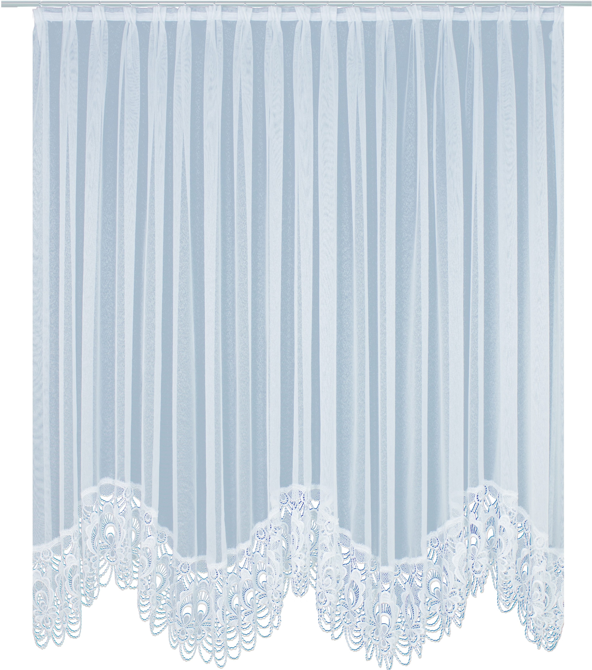 Wirth Gardine "Elena" Faltenband 1 Stk. tlg. veredelt mit echter Plauener S günstig online kaufen