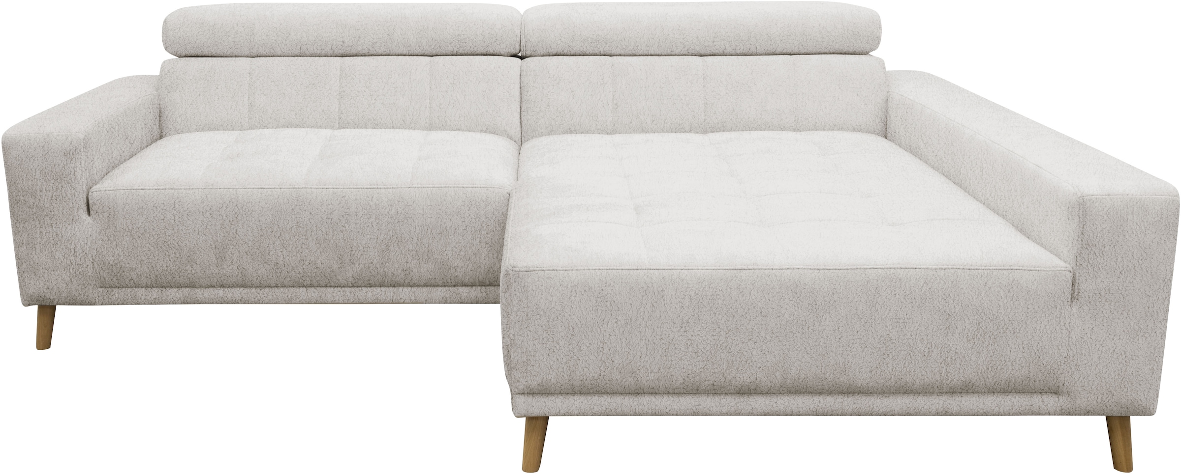 OTTO home Ecksofa »Greevy 248 x 172 cm mit Steppungen, für gängige Saugroboter geeignet« Kopfteile verstellbar, aus pflegeleichtem, weichem Luxus-Microfaser