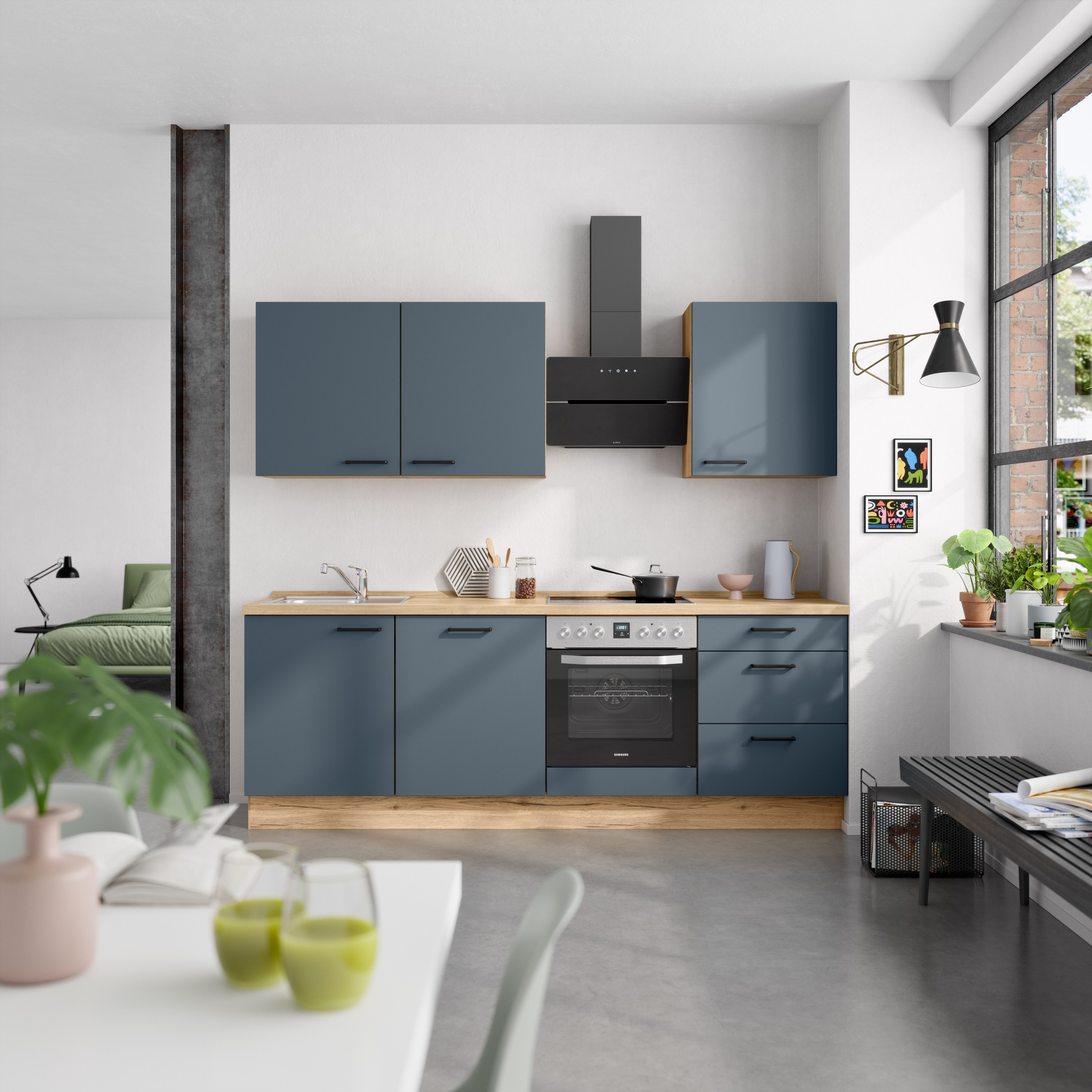 nobilia® Küchenzeile »"Easytouch II"«, vormontiert, Ausrichtung wählbar, Breite 240 cm, wahlw. mit E-Geräten