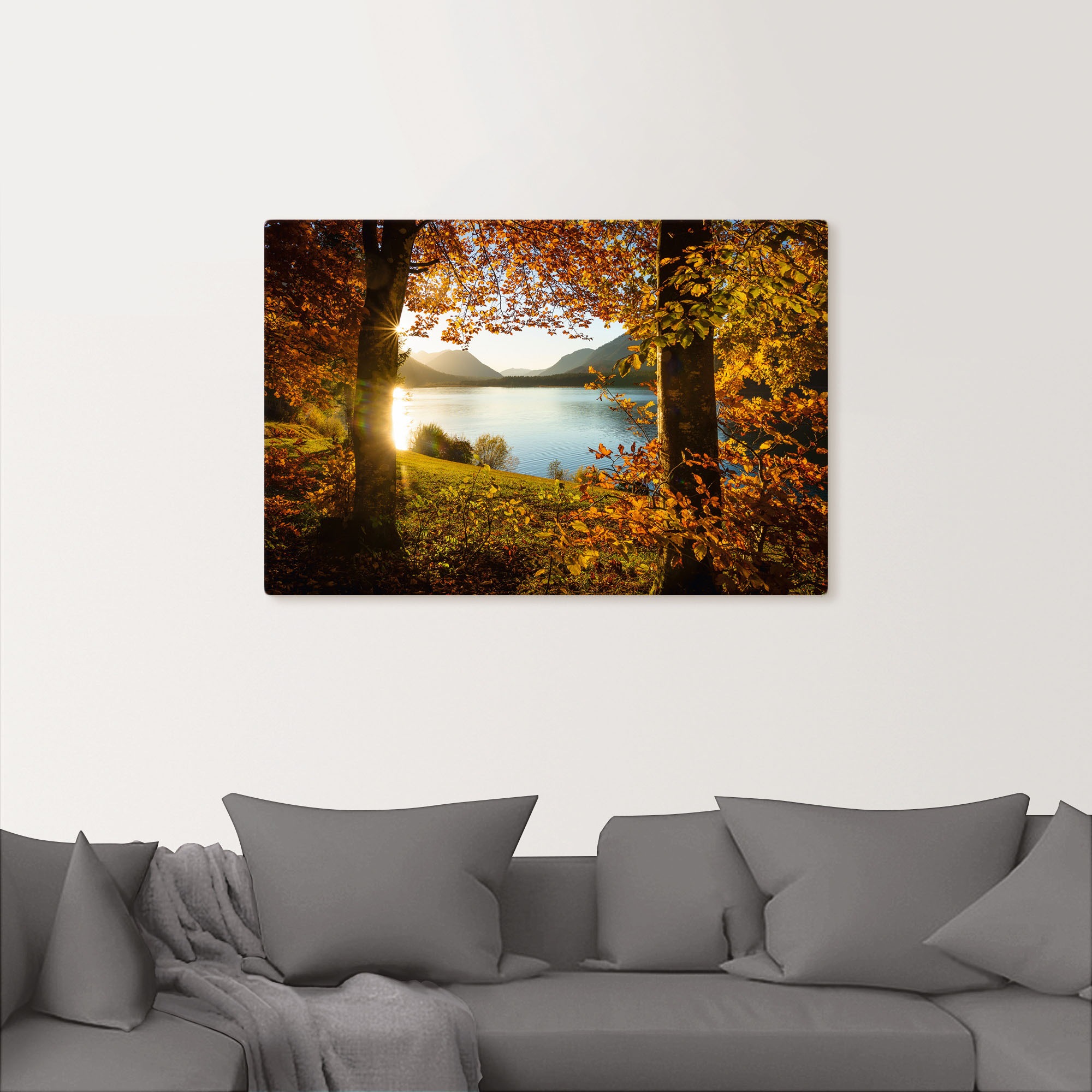 Artland Wandbild "Herbst am Sylvensteinsee" Gewässer 1 Stk. tlg. als Alubil günstig online kaufen