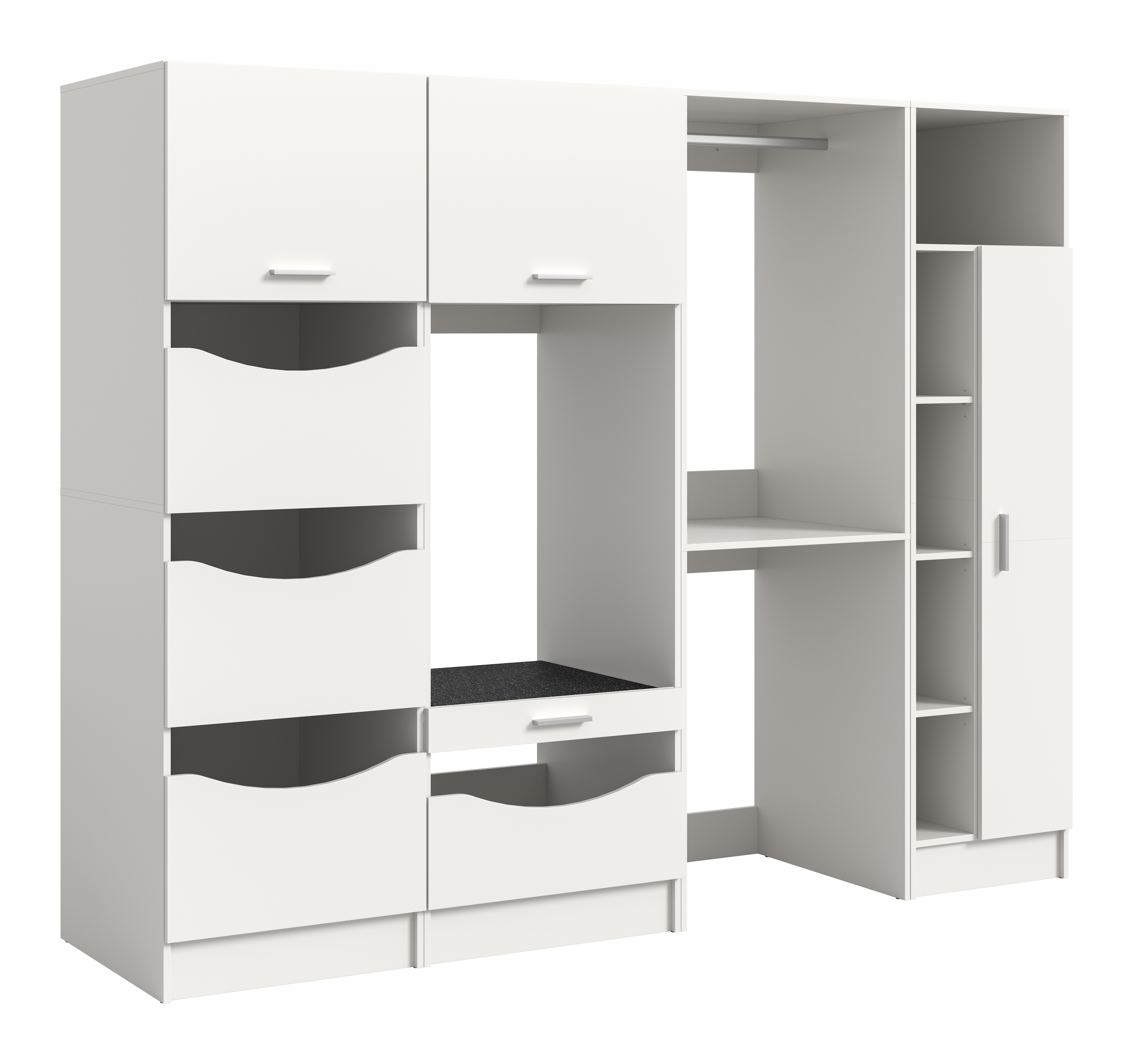 welltime Badmöbel-Set "FALAS, 4-teilig, Hauswirtschaftsraum Set, Breite 248 cm" 1x Wäscheschrank, 2x Waschmaschinenumbauschrank & 1xMehrzweckschrank