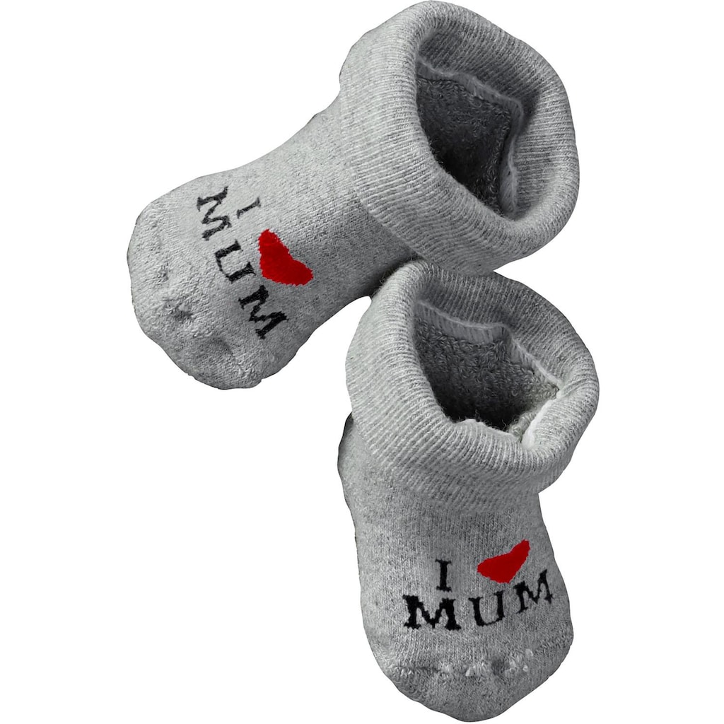 Vivance Umschlagsocken »I Love Mum, I Love Dad«, (4 Paar), mit Umschlagbündchen