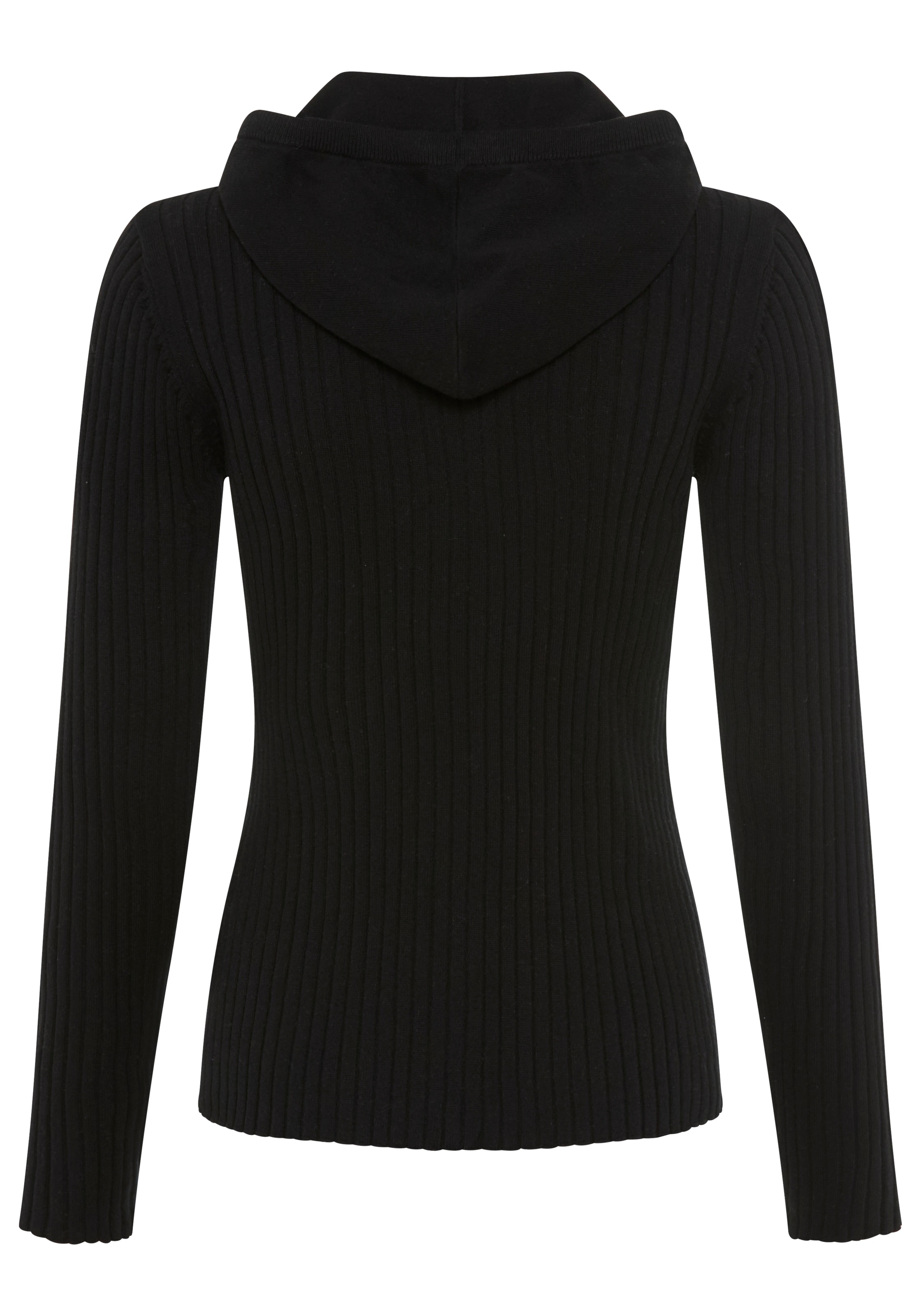 Laura Scott Kapuzenstrickjacke, mit 2-Wege-Reißverschluss aus Rippe - NEUE KOLLEKTION