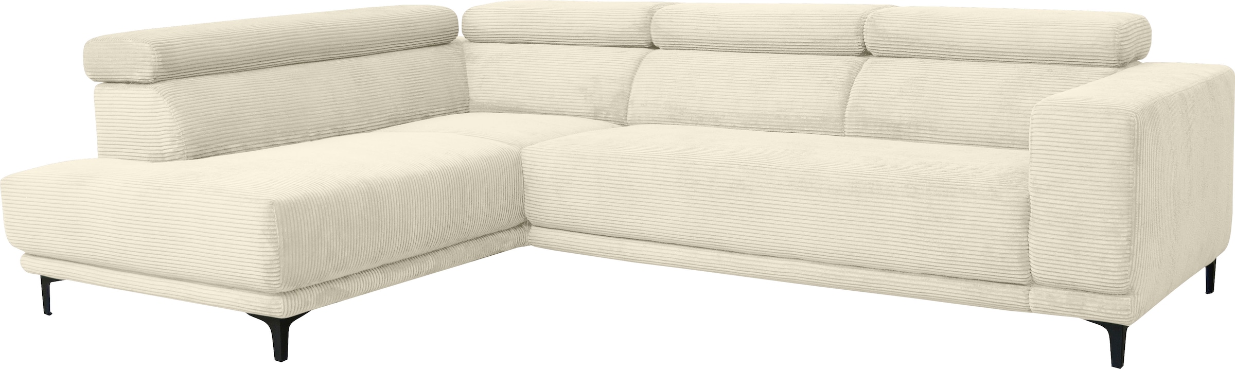 alina Ecksofa »Hikari«, wahlweise mit Sitzvorzug, in modernem Cordstoff, Breite 302 cm