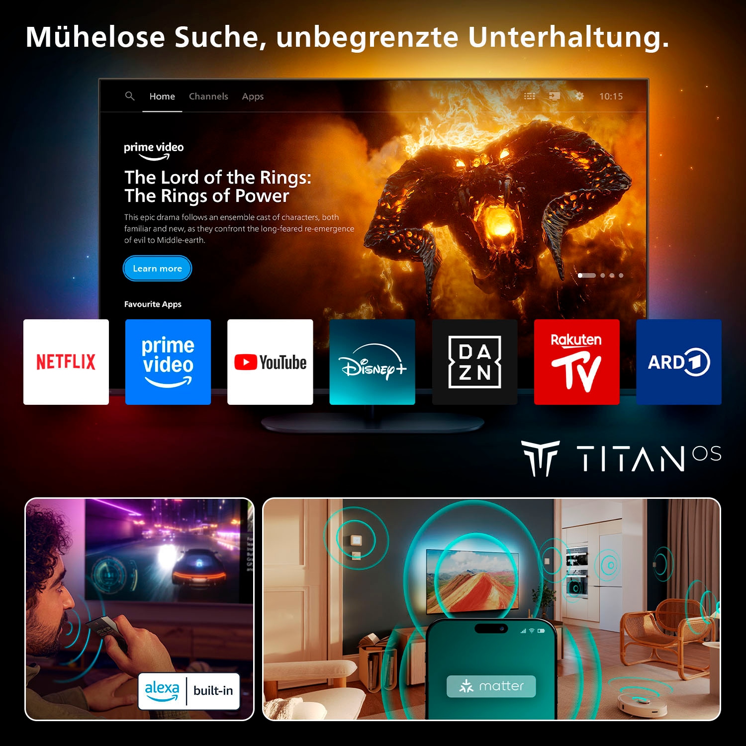 Philips QLED-Fernseher »55PUS9000/12«, Smart-TV
