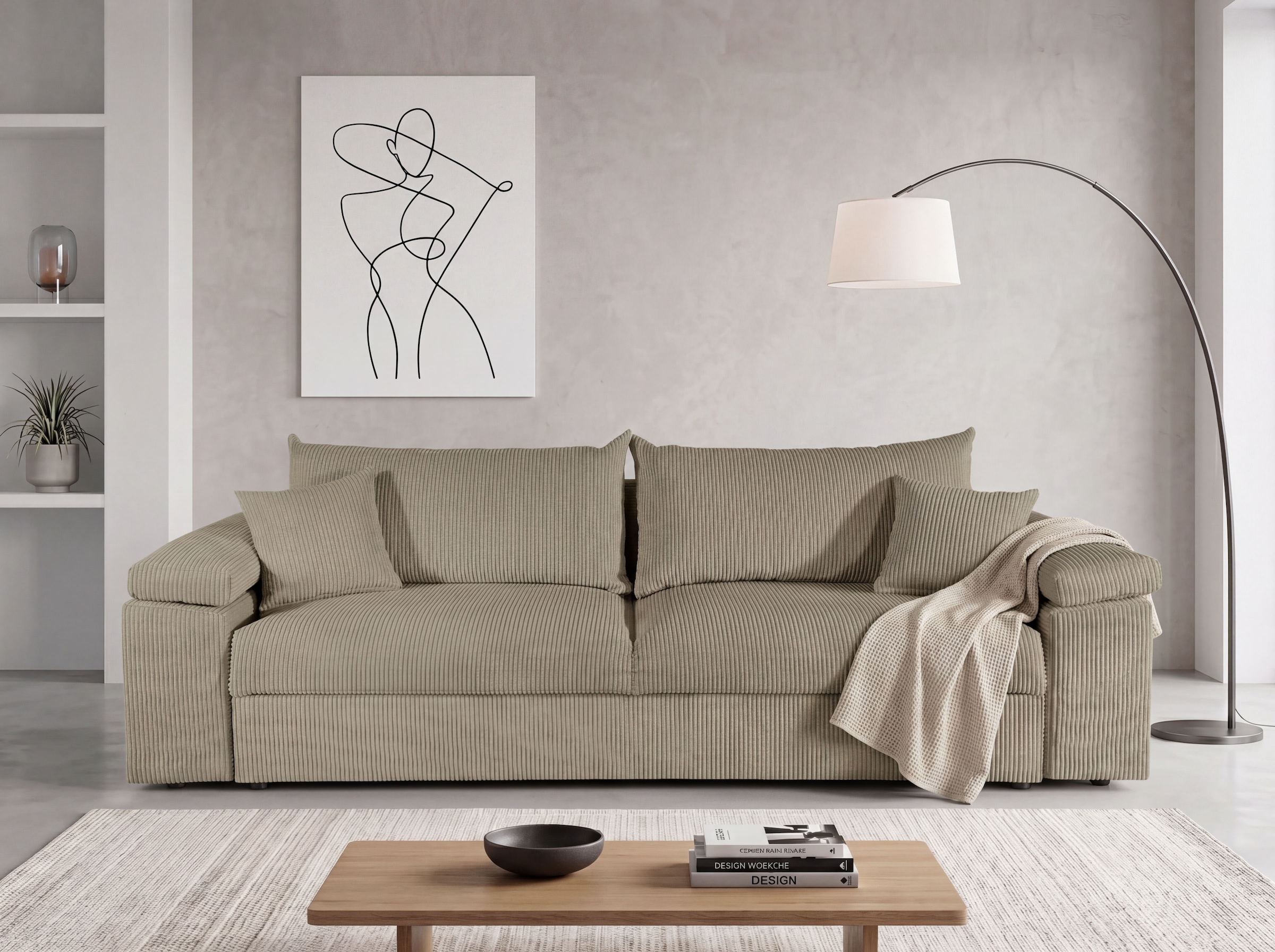 COLLECTION AB Schlafsofa "Mara, B: 249 cm, Liegefl. 139x195 cm" Dauer-Schlaffunktion, Bettkasten & Federkern, wahlweise mit Topper