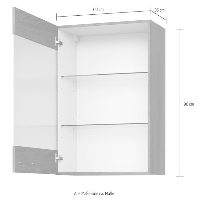 Express Küchen Glashängeschrank »Trea OG60-90«, inklusive zwei  Glaseinlegeböden, Breite 60 cm, Höhe 90 cm bestellen | BAUR