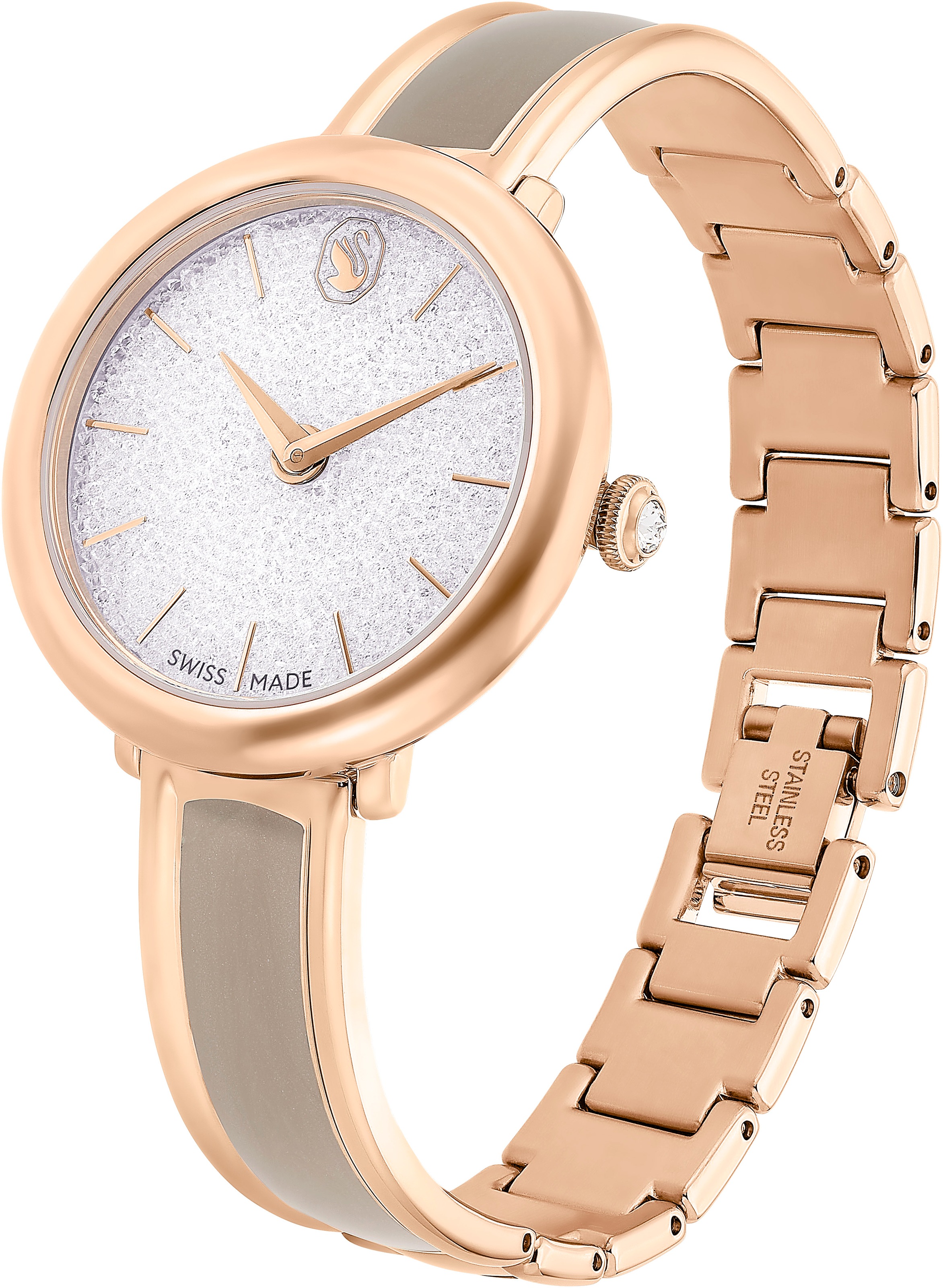 Swarovski Quarzuhr »CRYSTALLINE«, Armbanduhr, Damenuhr, Swiss Made, Edelstahlarmband, analog