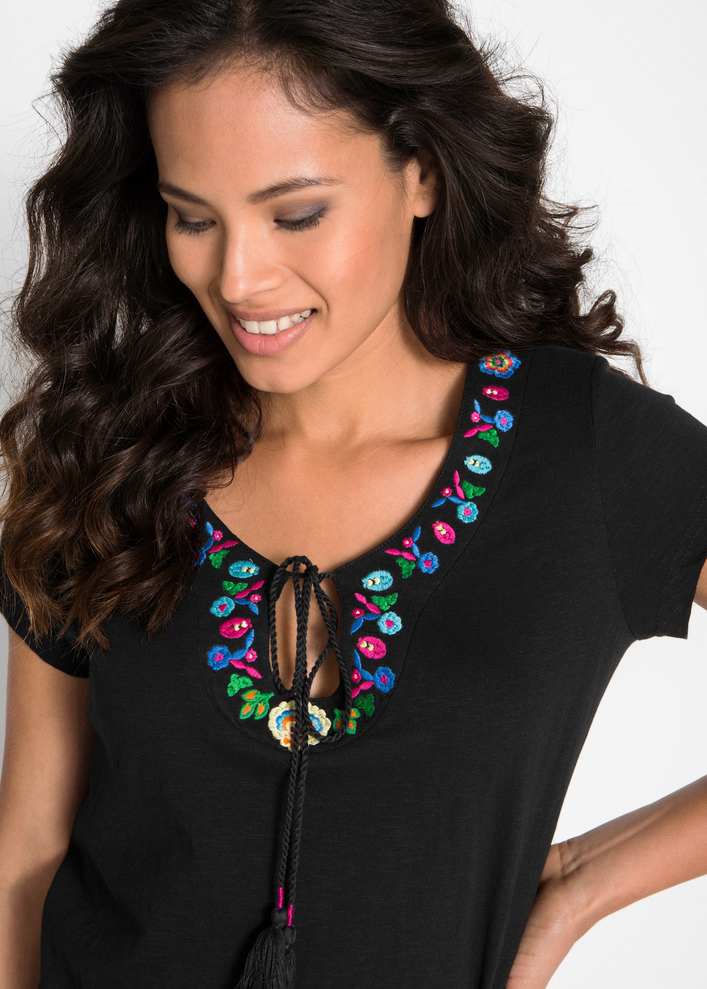 bonprix Jerseykleid für den Alltag, aus Baumwolle, schmale Passform, knielang