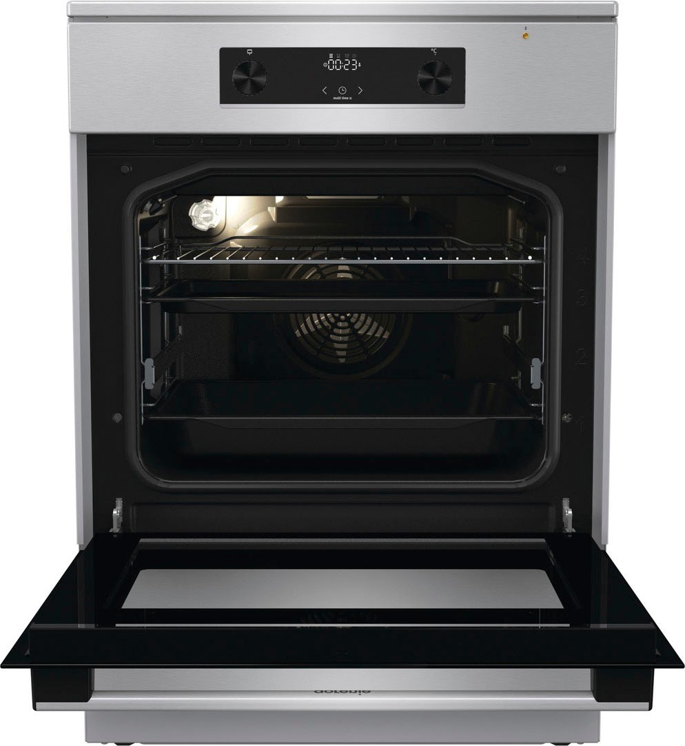 GORENJE Induktions-Standherd "GEIT6C60XPG", Energieeffizienz: A (A+++-D), silber (silberfarben), Herdsets 3