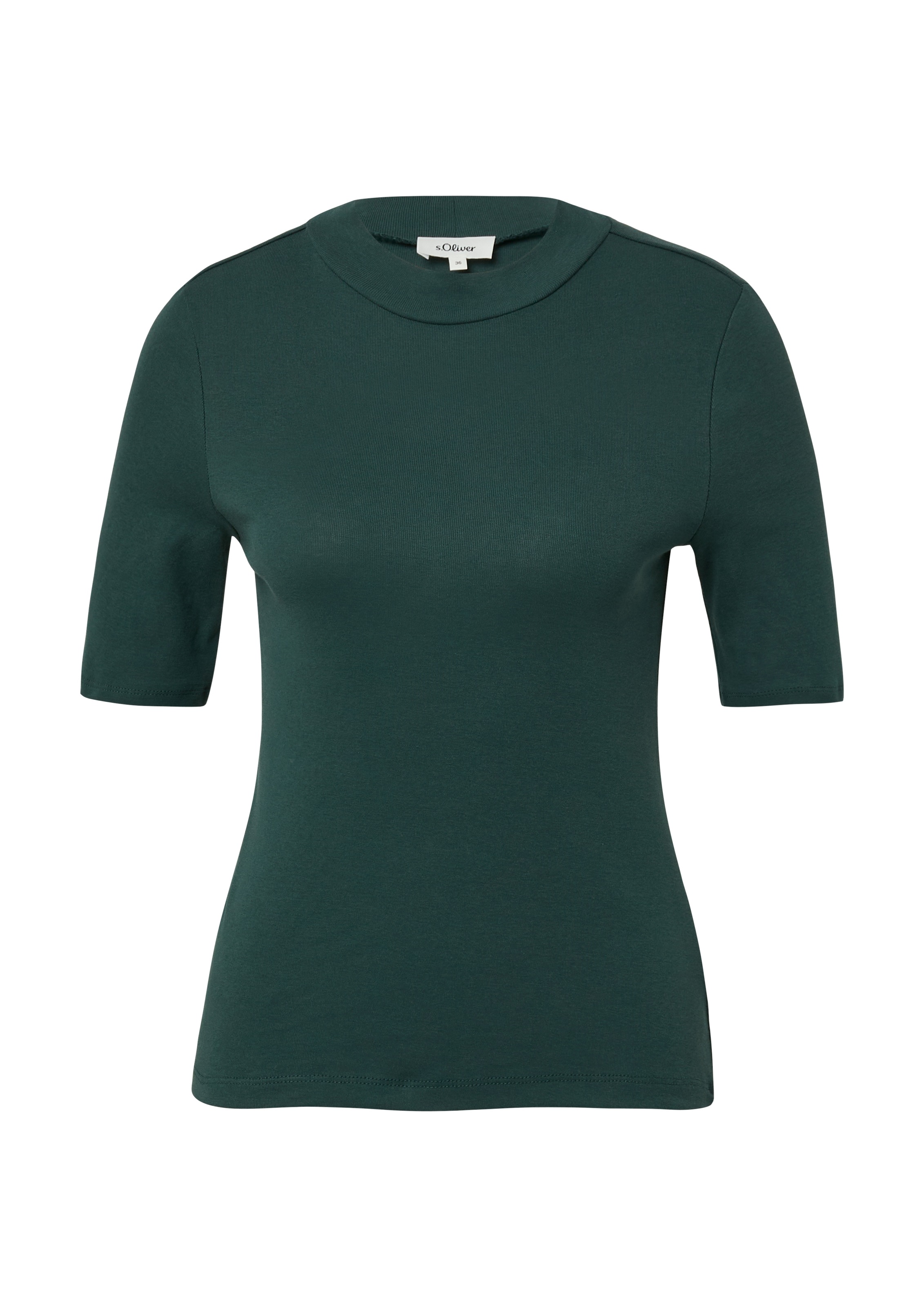 Thumbnail - s.Oliver T-Shirt Sommershirt mit Stehkragen und in Ripp-Optik