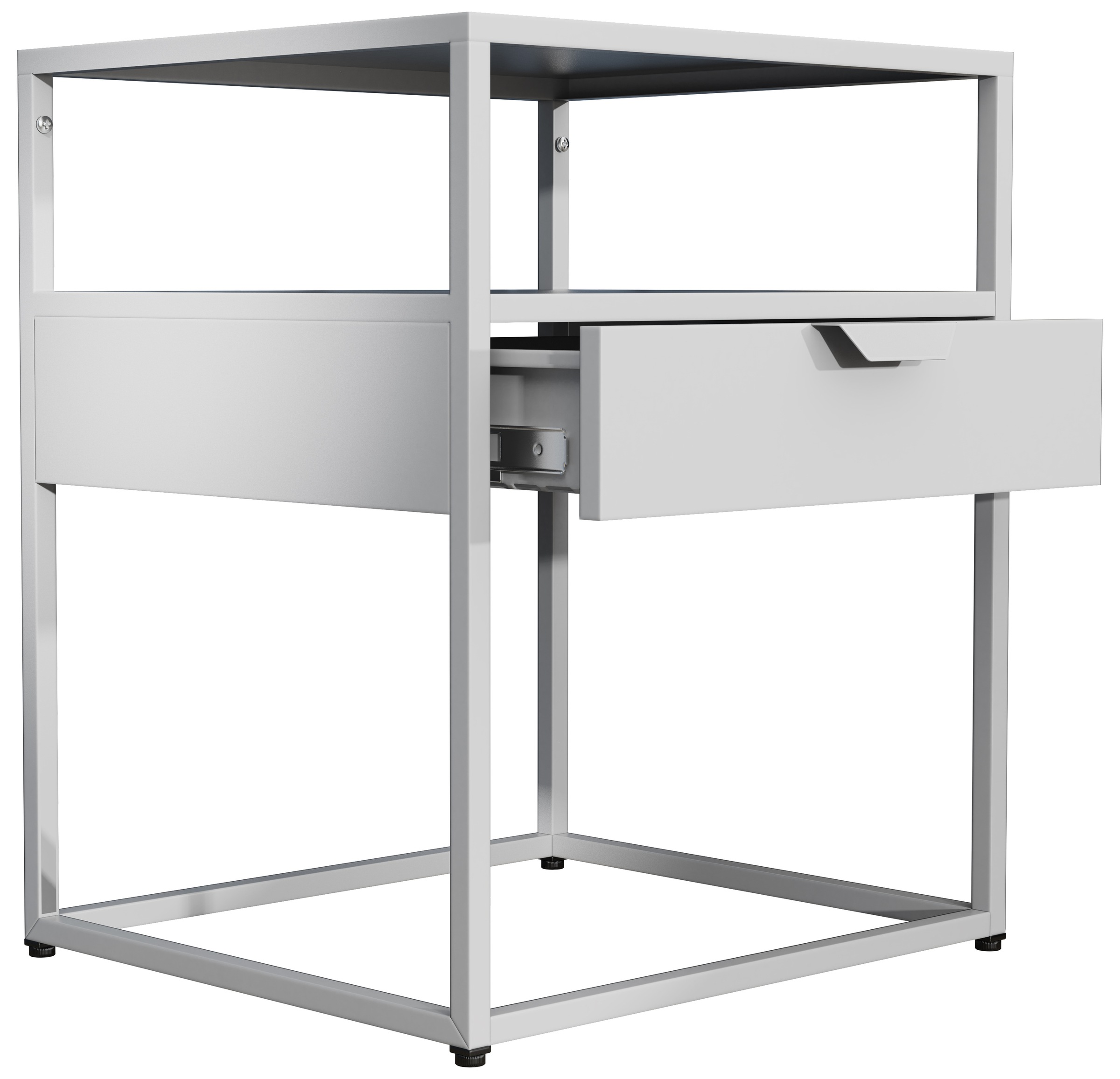 VCM Metal bedside table side table Flokas M in White