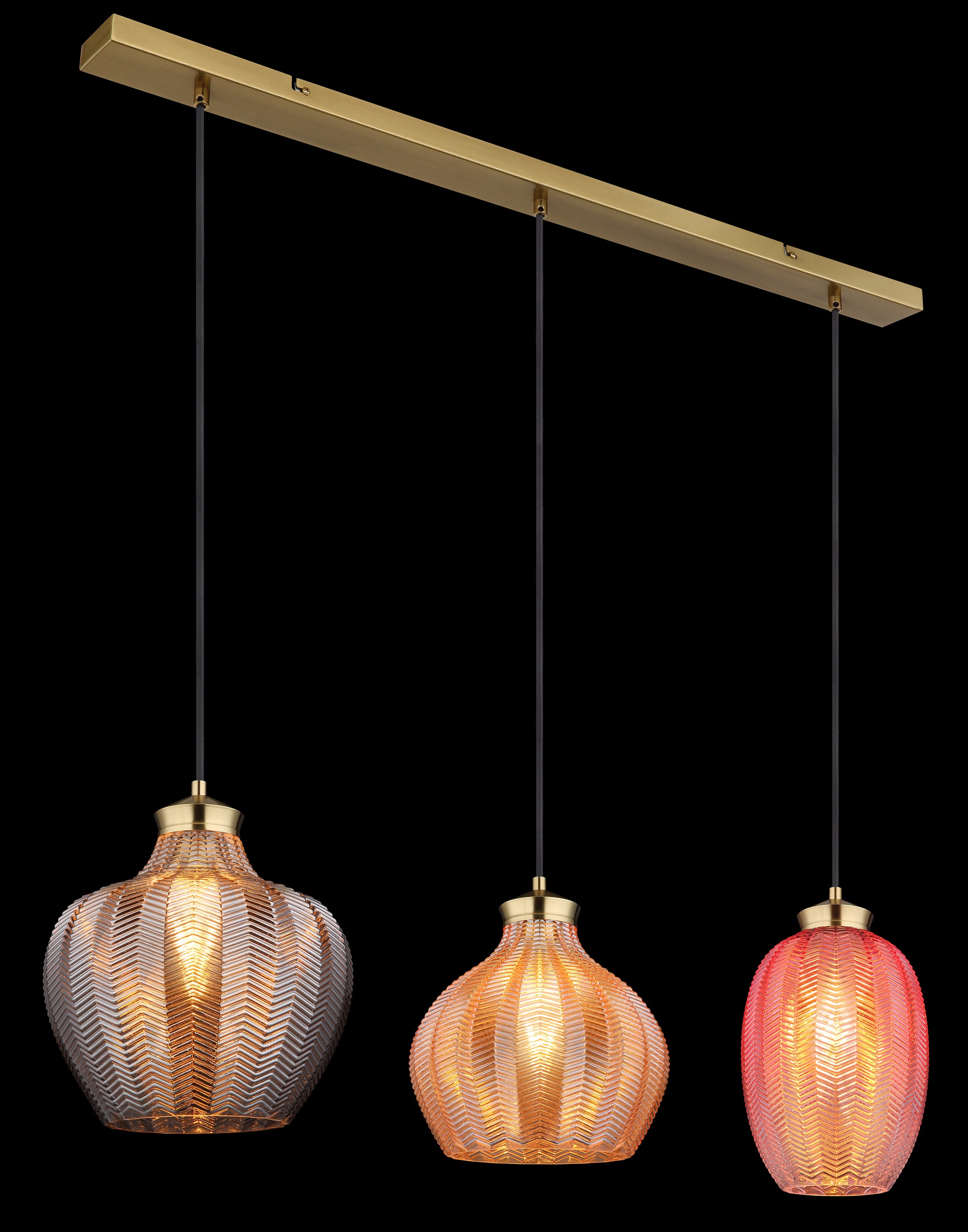 GLOBO LIGHTING Hängeleuchte »JESSICA« E27 1 Stk. Hängeleuchte Gold matt, Rauch/Amber/Brombeer, höhenkürzbar, E27