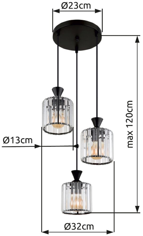 GLOBO LIGHTING Hängeleuchte »JORDANA«, Leuchtmittel E27 | ohne Leuchtmittel, Hängelampe/Pendelleuchte/Esszimmer/Wohnzimmer/Esstisch