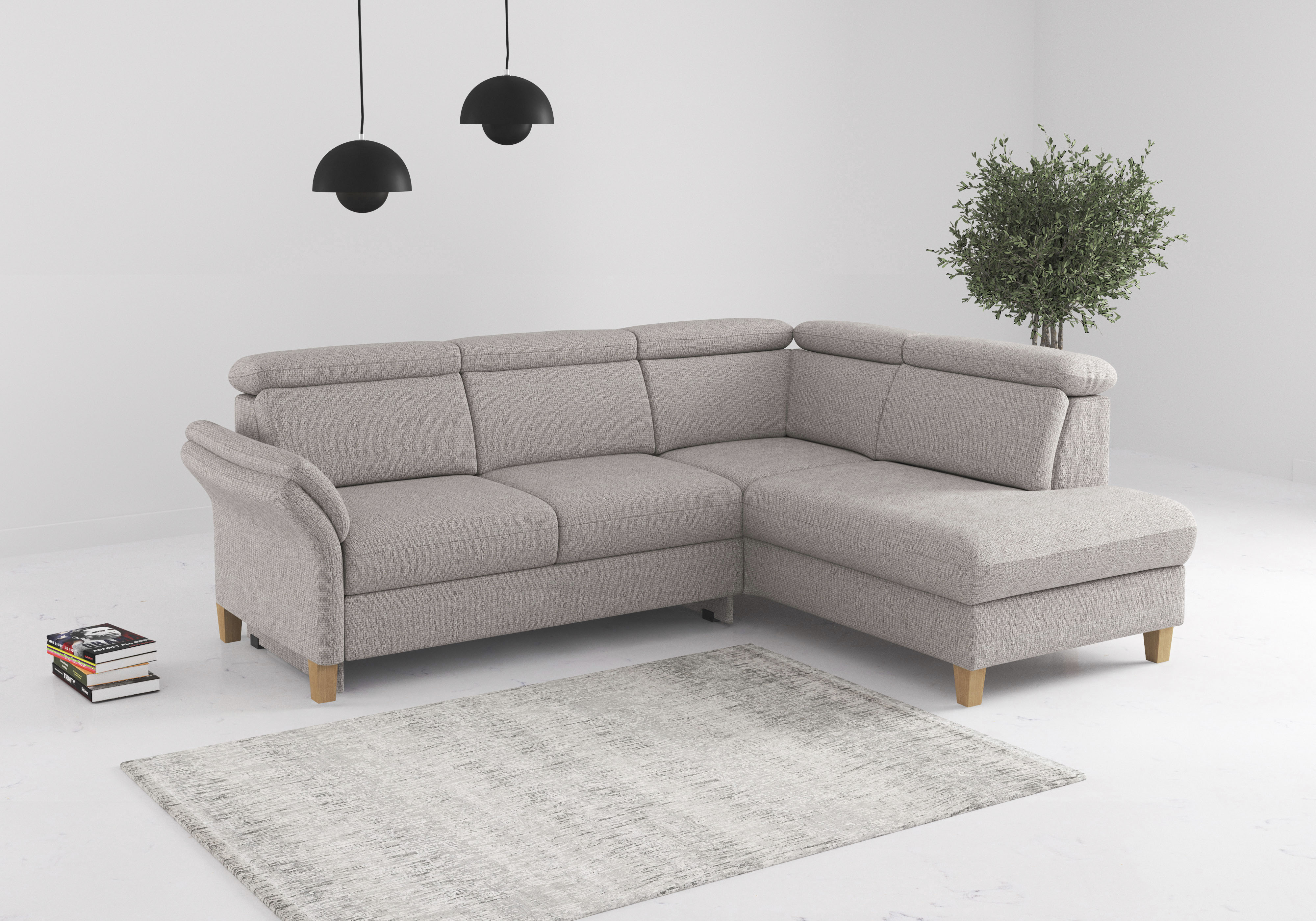 OTTO home Ecksofa "Glendale, L-Form" inkl. Kopfteilverstellung, wahlweise mit Vorziehsitz und Bettkasten