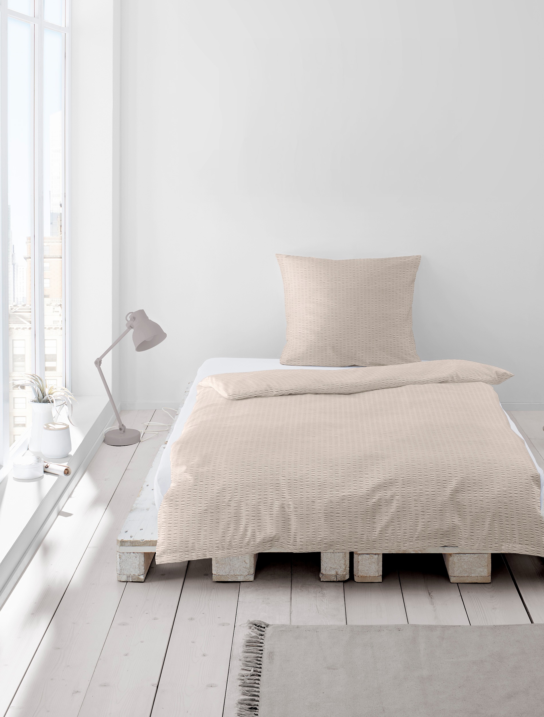 BIERBAUM Bettwäsche "4134" 2 Stk. tlg. Premium Mako-Satin Seersucker, 100 % günstig online kaufen