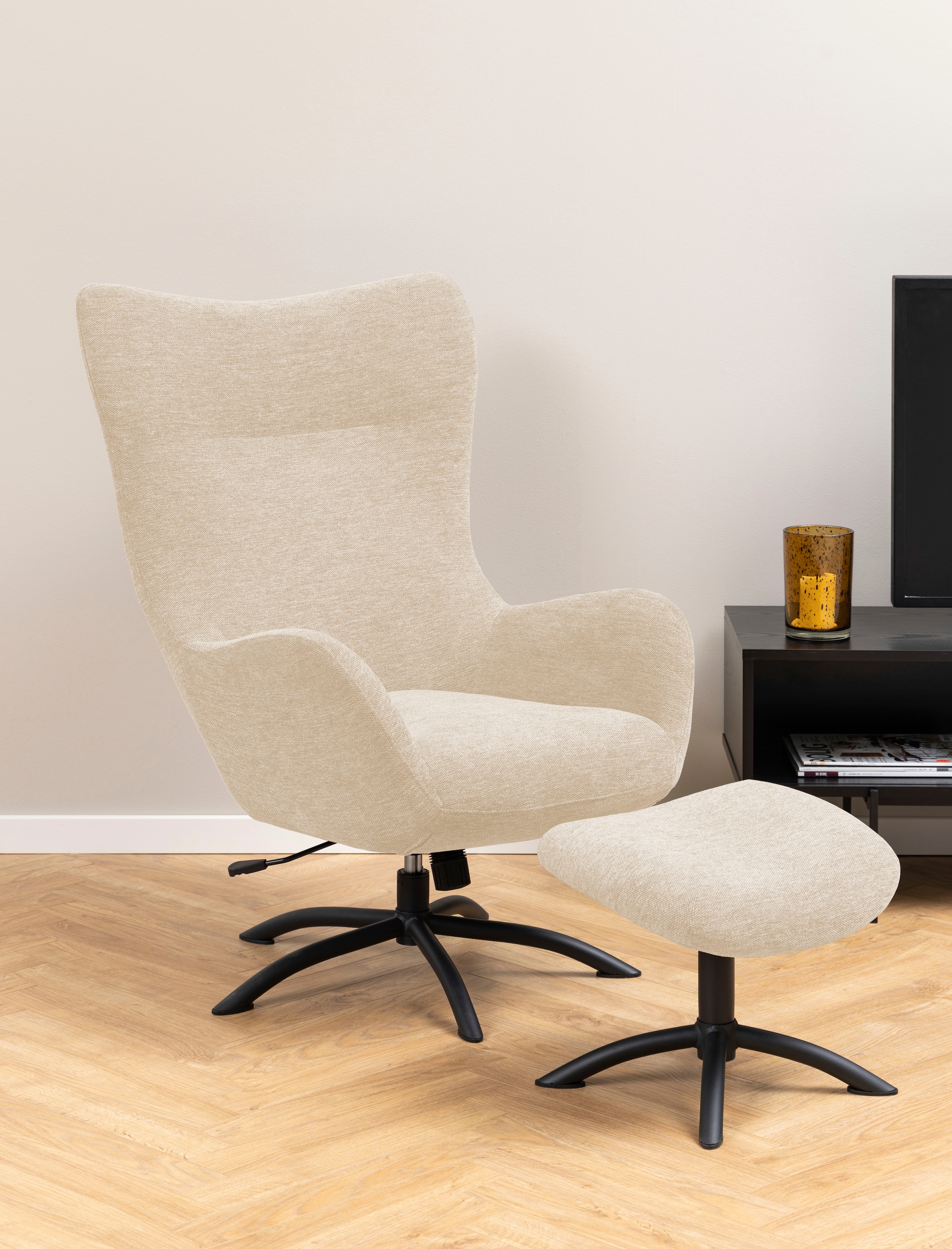 ACTONA GROUP Loungesessel "Tina" 2 Stk. tlg. mit Fußhocker, Dreh- und Kippf günstig online kaufen