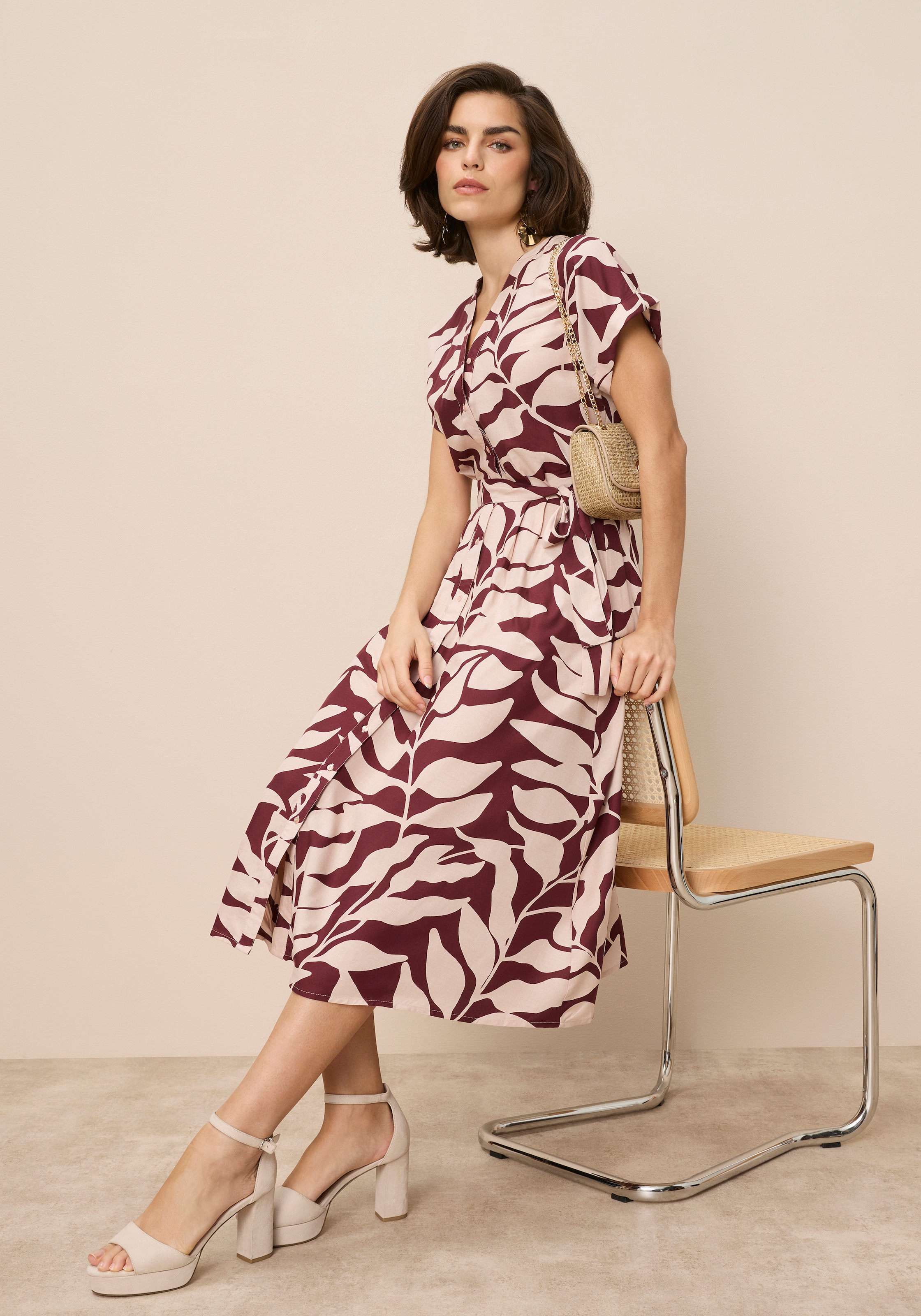 Tamaris Hemdblusenkleid Set, mit Bindegürtel, 2 tlg. tlg. aus Viskose, für günstig online kaufen