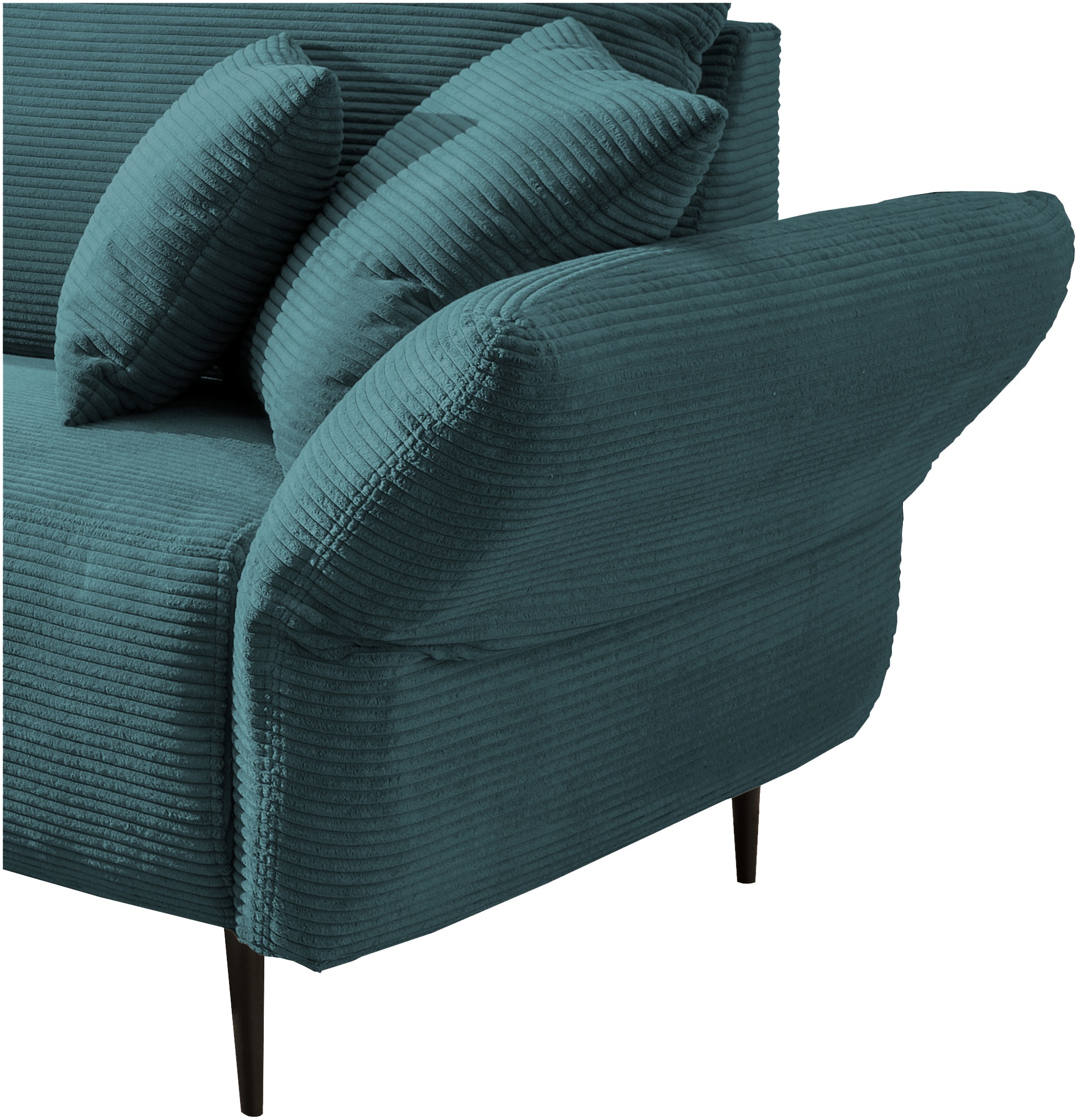 Home affaire Ecksofa »Lazio modern und bequem, schmale Armlehnen, tolle Detailverarbeitung« zwei verschiedene Fußfarben wählbar