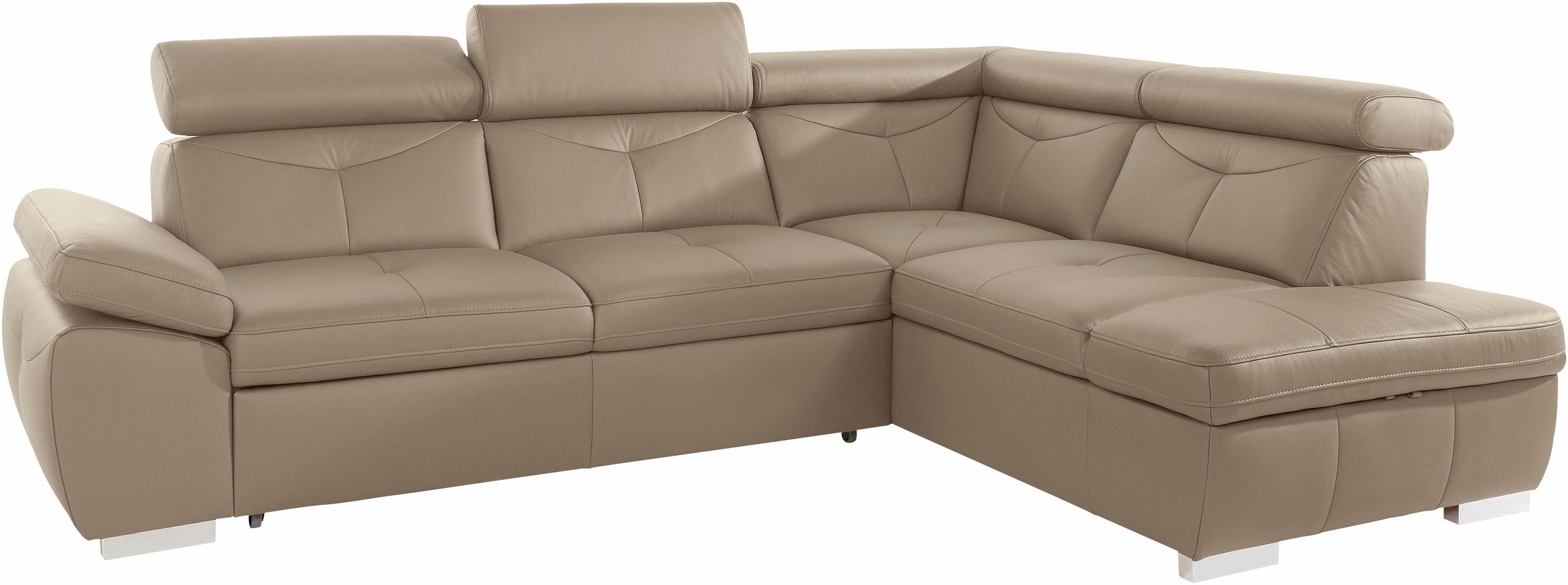 exxpo - sofa fashion Ecksofa »Spring, super bequem und komfortabel mit Armteil- und Kopfteilfunktion«, wahlweise mit Bettfunktion und Bettkasten, L-Form
