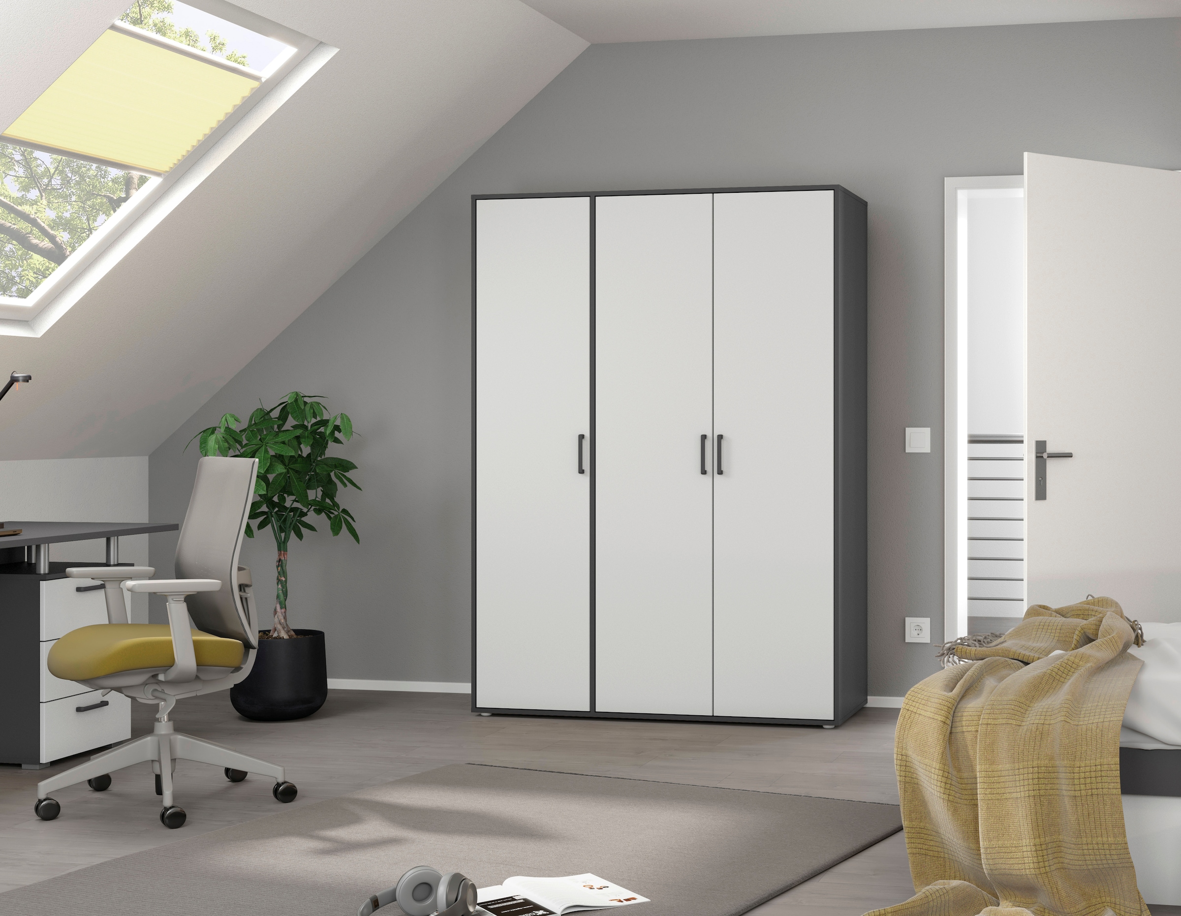 rauch Kleiderschrank »VOYAGER Garderobe Wäscheschrank TOPSELLER Schlafzimmer«, (in 3 verschiedenen Ausstattungen BASIC/CLASSIC/PREMIUM), Schrank mit modernen Griffen in viel Stauraum MADE IN GERMANY