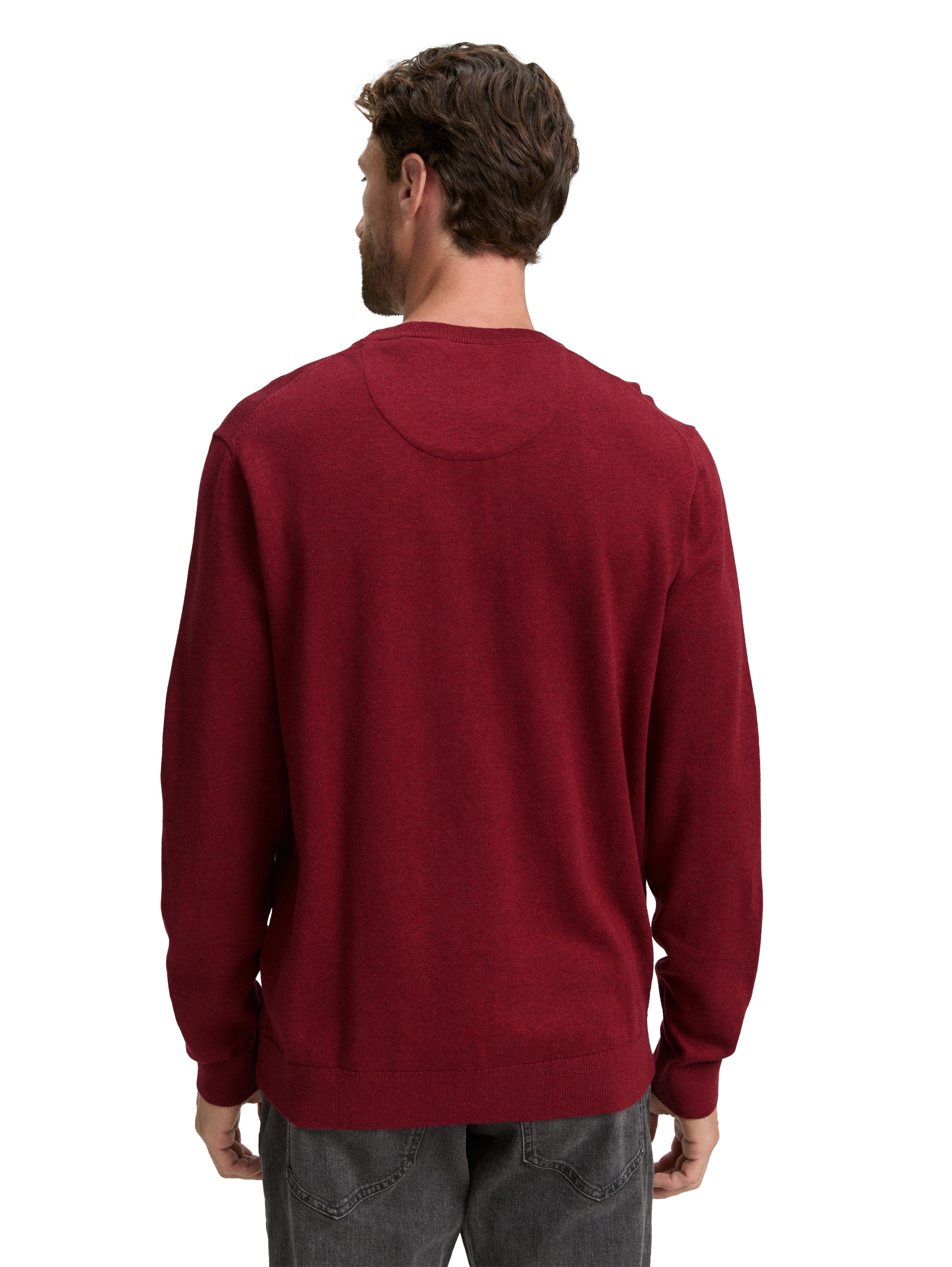 TOM TAILOR Rundhalspullover, mit Logostickerei
