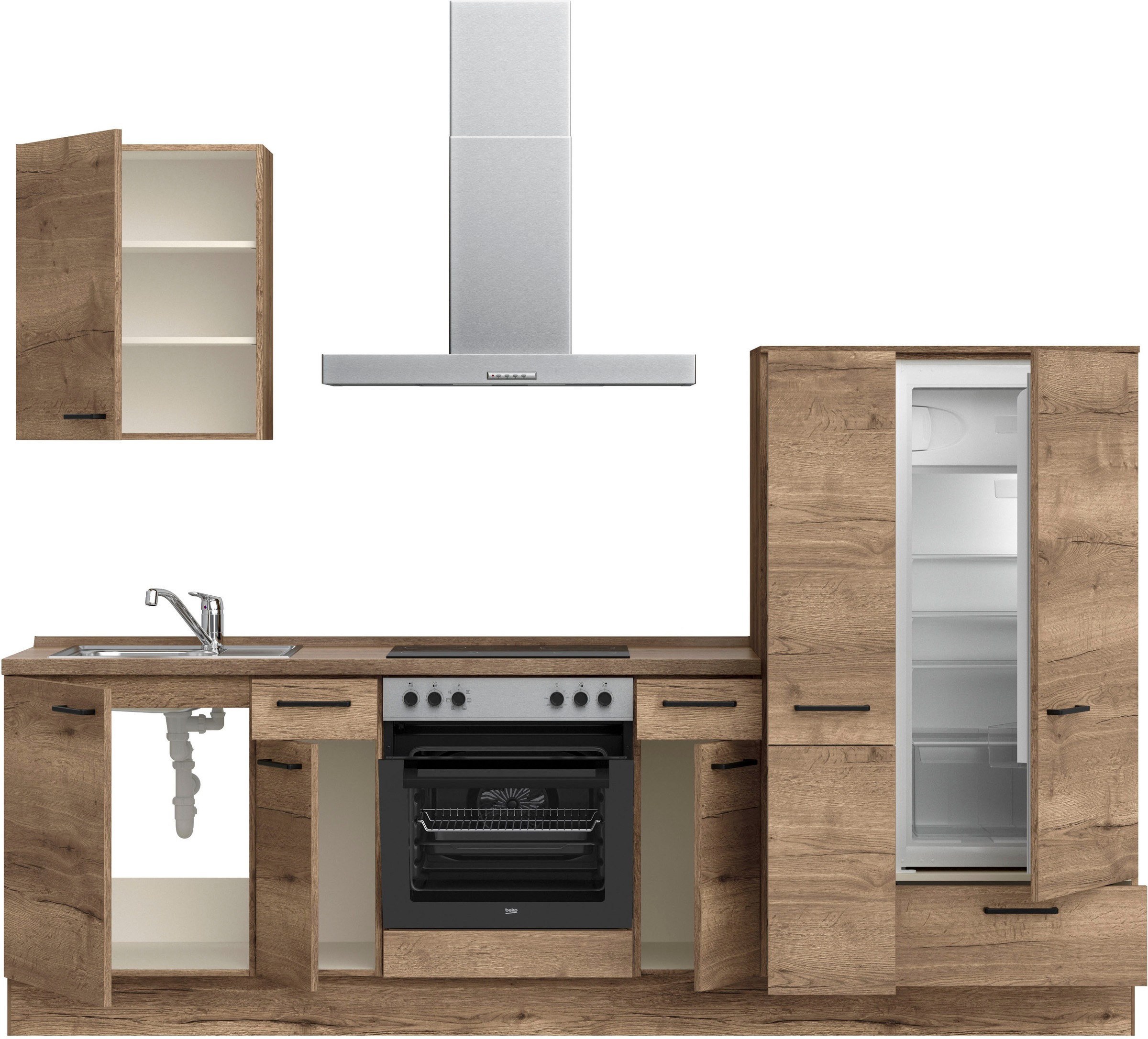 nobilia® Küchenzeile »"Structura I"«, vormontiert, Ausrichtung wählbar, Breite 270 cm, wahlw. mit E-Geräten