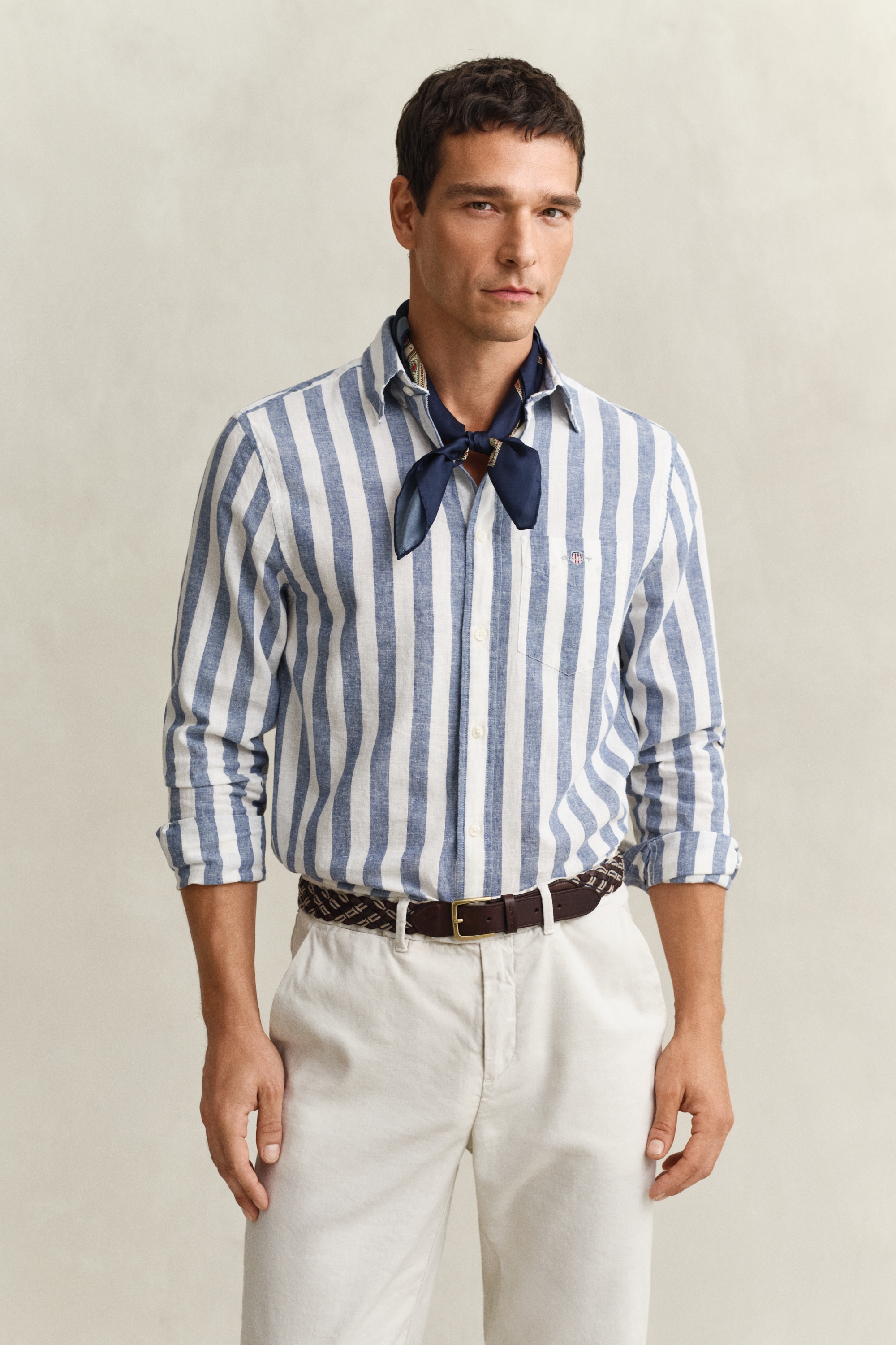 Gant Langarmhemd "REGULAR COTTON LINEN STRIPE" Button-down-Kragen günstig online kaufen