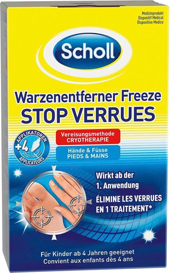 SCHOLL Warzen-Behandlungsstift "Freeze", 80ml, weiß, Hautpflegemittel, Warzenentferner Behandlungssticks für Hände und Füße