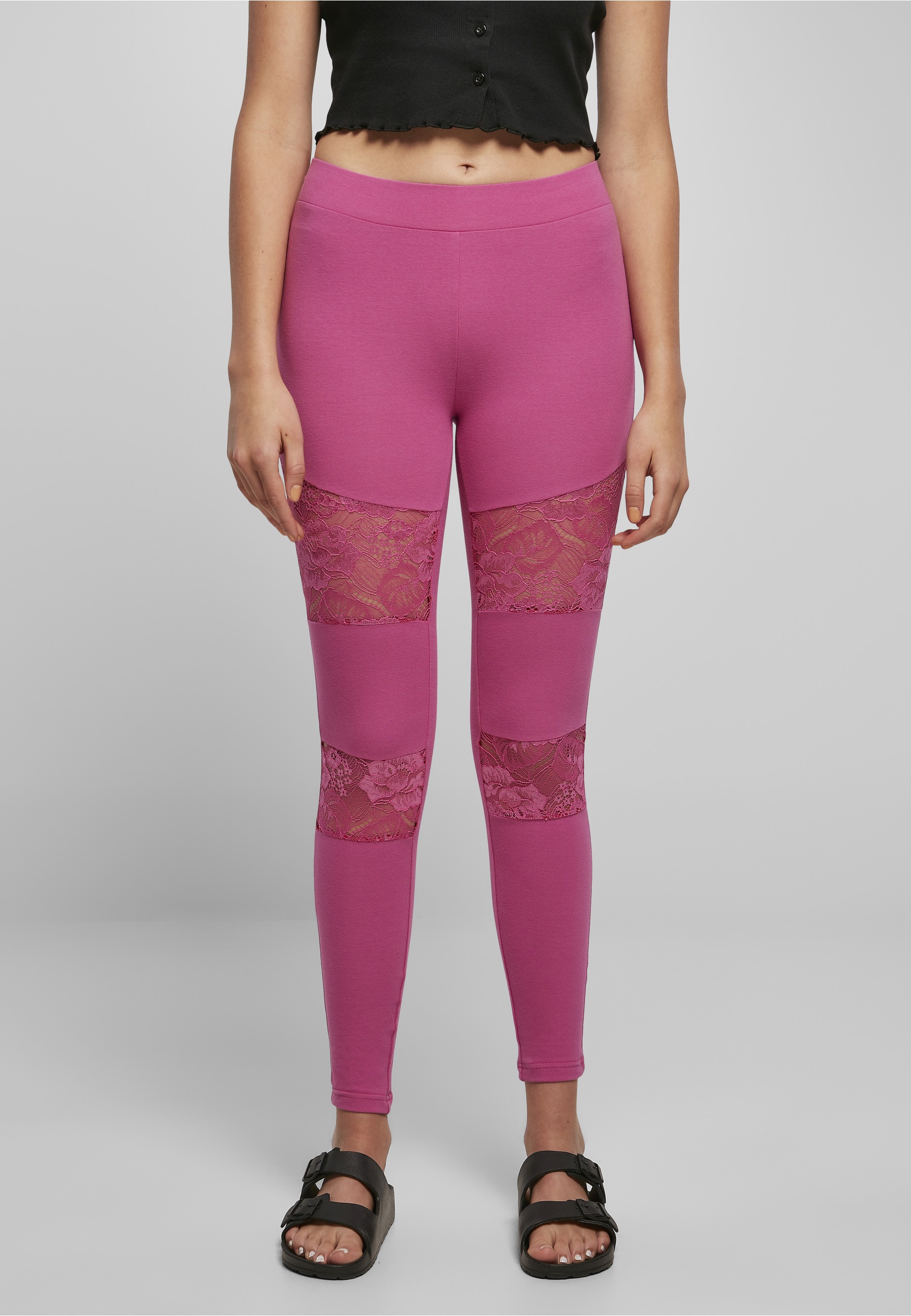 URBAN CLASSICS Leggings »Urban Classics Damen Ladies Laces Inset Leggings«