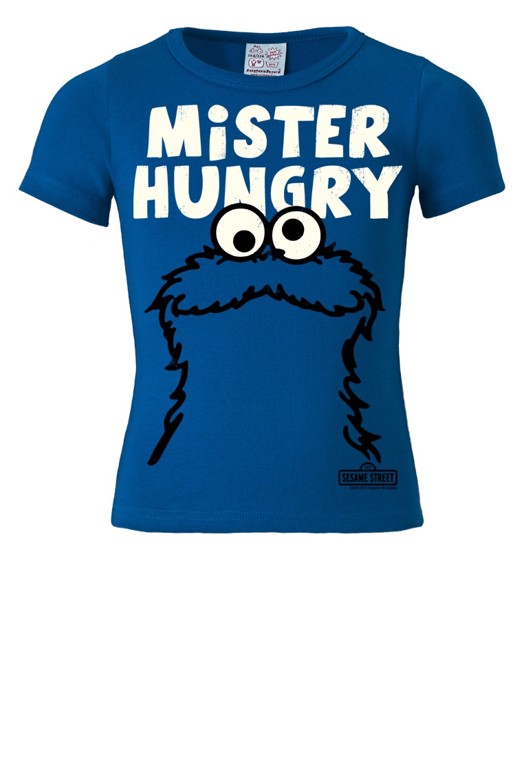 Frontprint Hungry«, mit LOGOSHIRT tollem »Mister BAUR | T-Shirt kaufen online