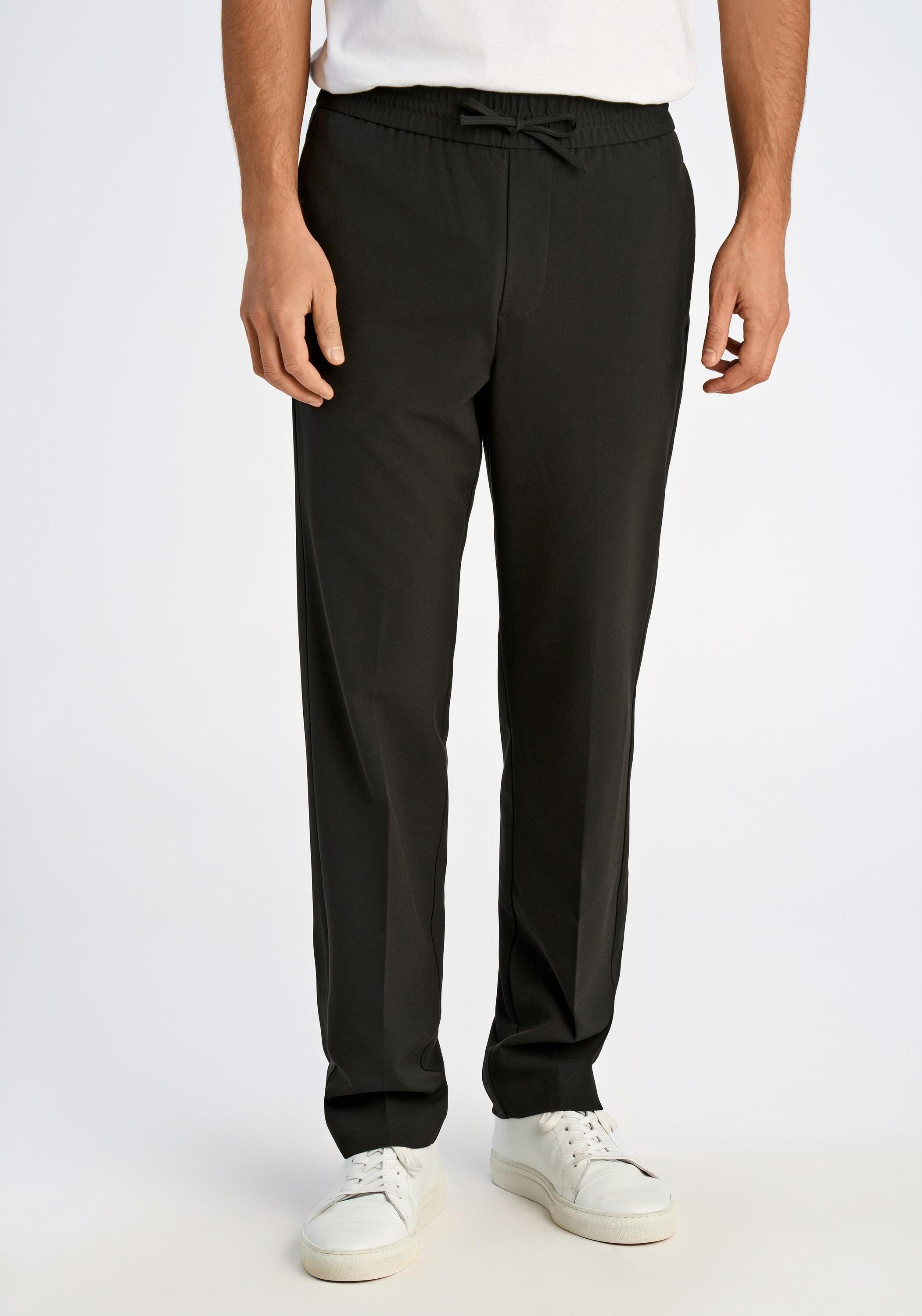 Stoffhose LINDBERGH "Freizeithose Relaxed Fit", Herren, Gr. XXL, schwarz, Obermaterial: 65% Polyester, 31% Viskose, 4% Elasthan, meliert, relaxed fit, Hosen Stoffhose
