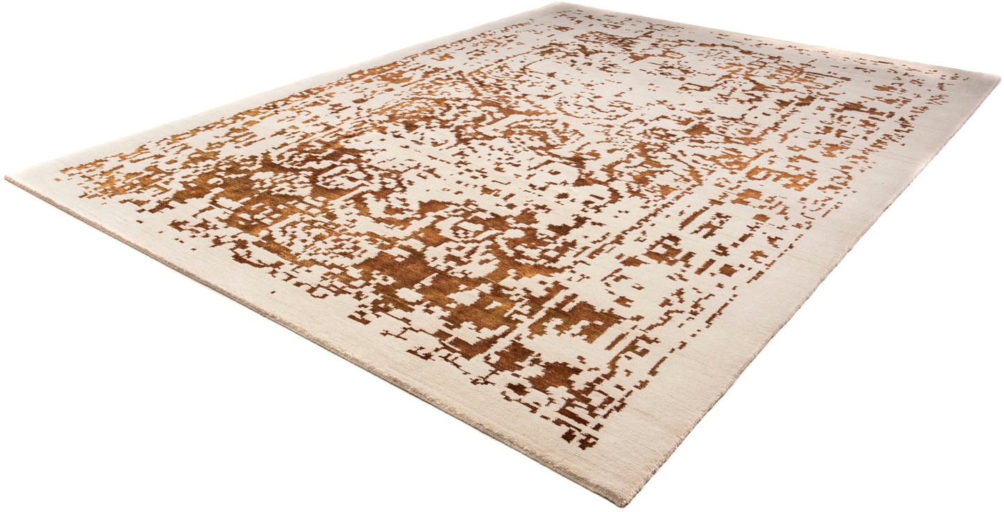 morgenland Designteppich "Nepal Abstrakt Beige 348 x 256 cm", rechteckig, Unikat mit Zertifikat