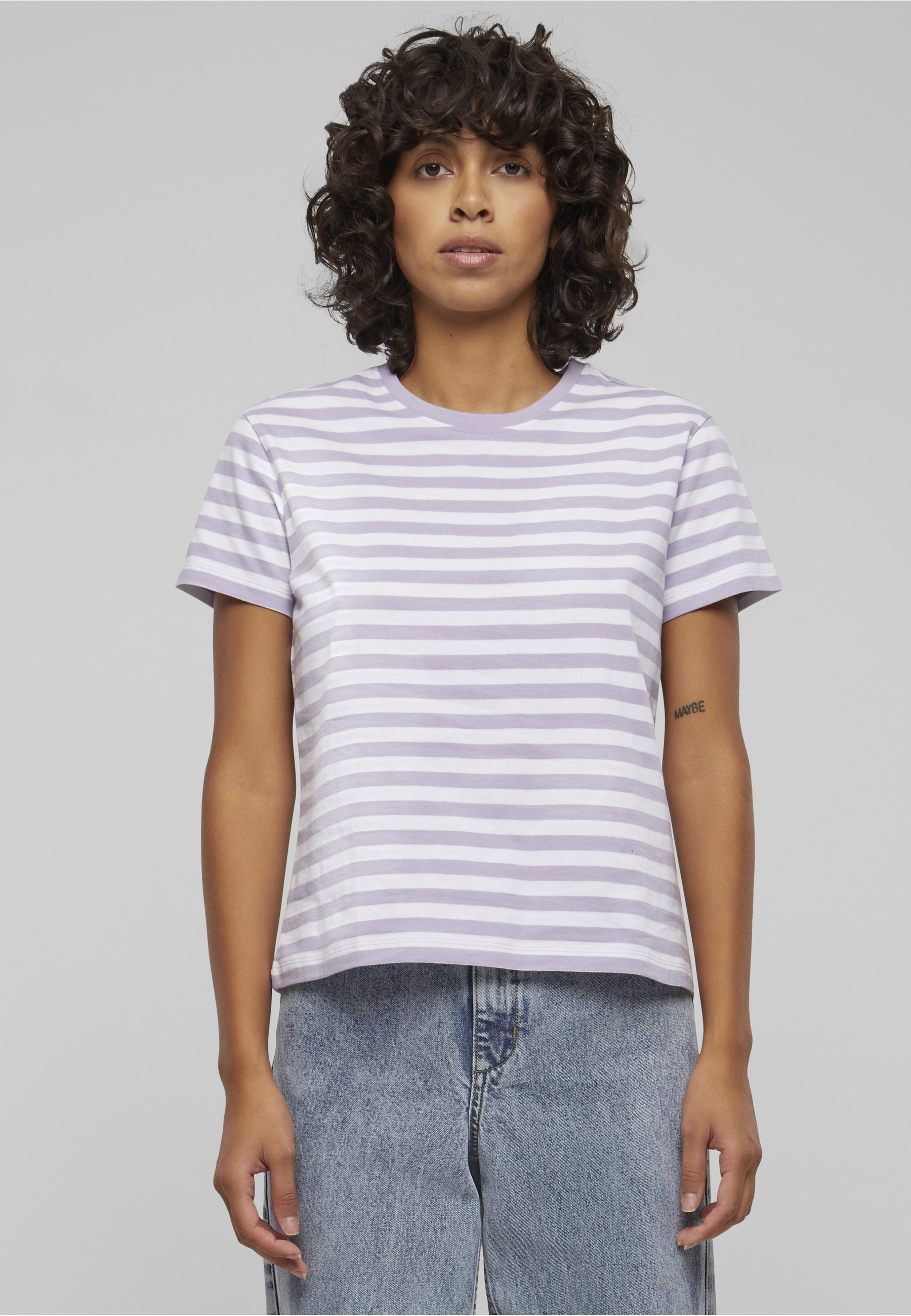 URBAN CLASSICS T-Shirt »Urban Classics Damen Ladies Regular Striped Tee« 1 Stk.