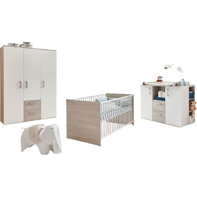 arthur berndt Babyzimmer-Komplettset »Jonas«, (Set, 4 St., Kinderbett,  Regal, Schrank, Wickelkommode), Made in Germany; mit Kinderbett, Regal,  Schrank und Wickelkommode kaufen | BAUR