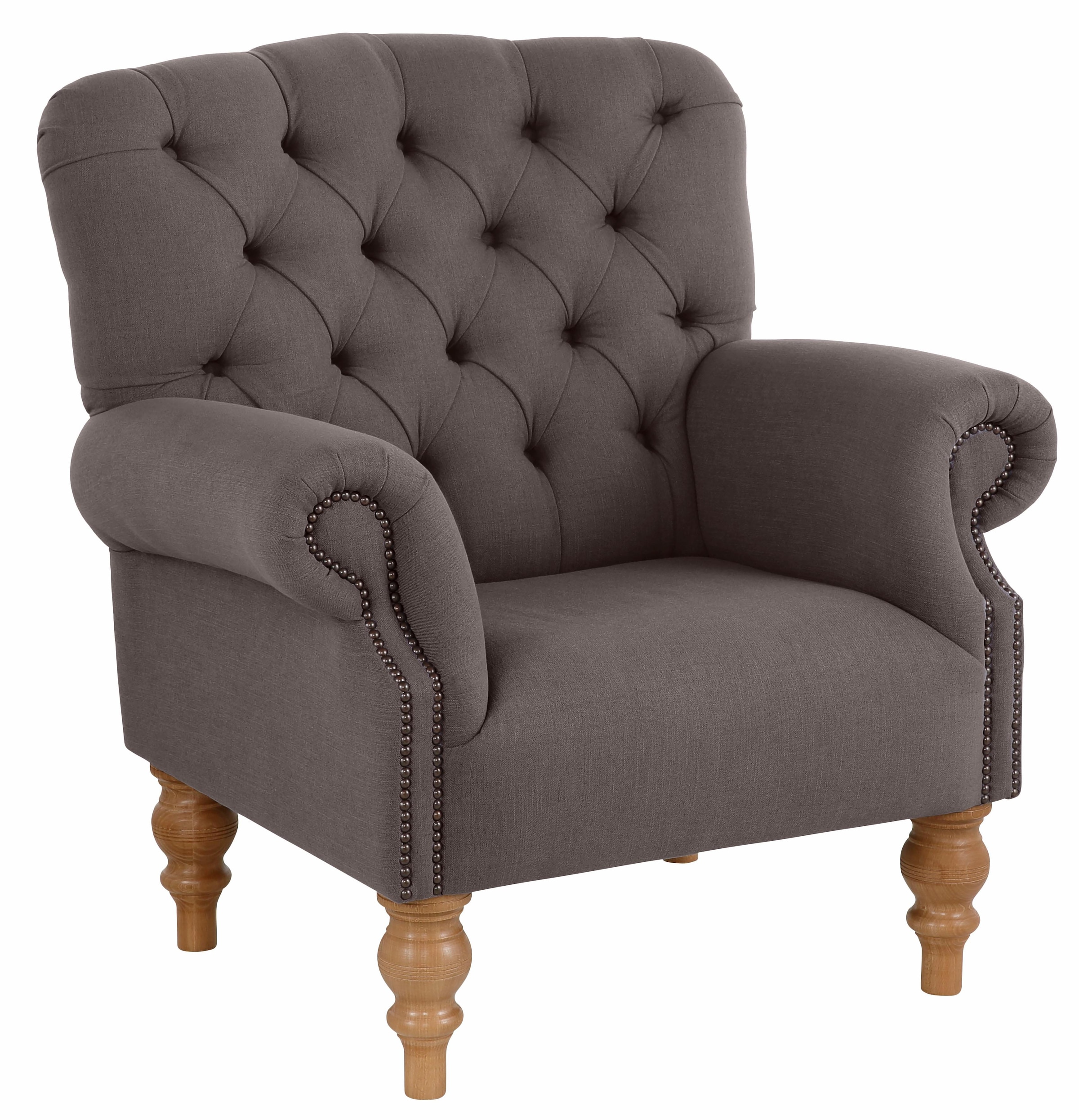 Home affaire Sessel "Lord", mit echter Chesterfield-Knopfheftung und Ziernä günstig online kaufen