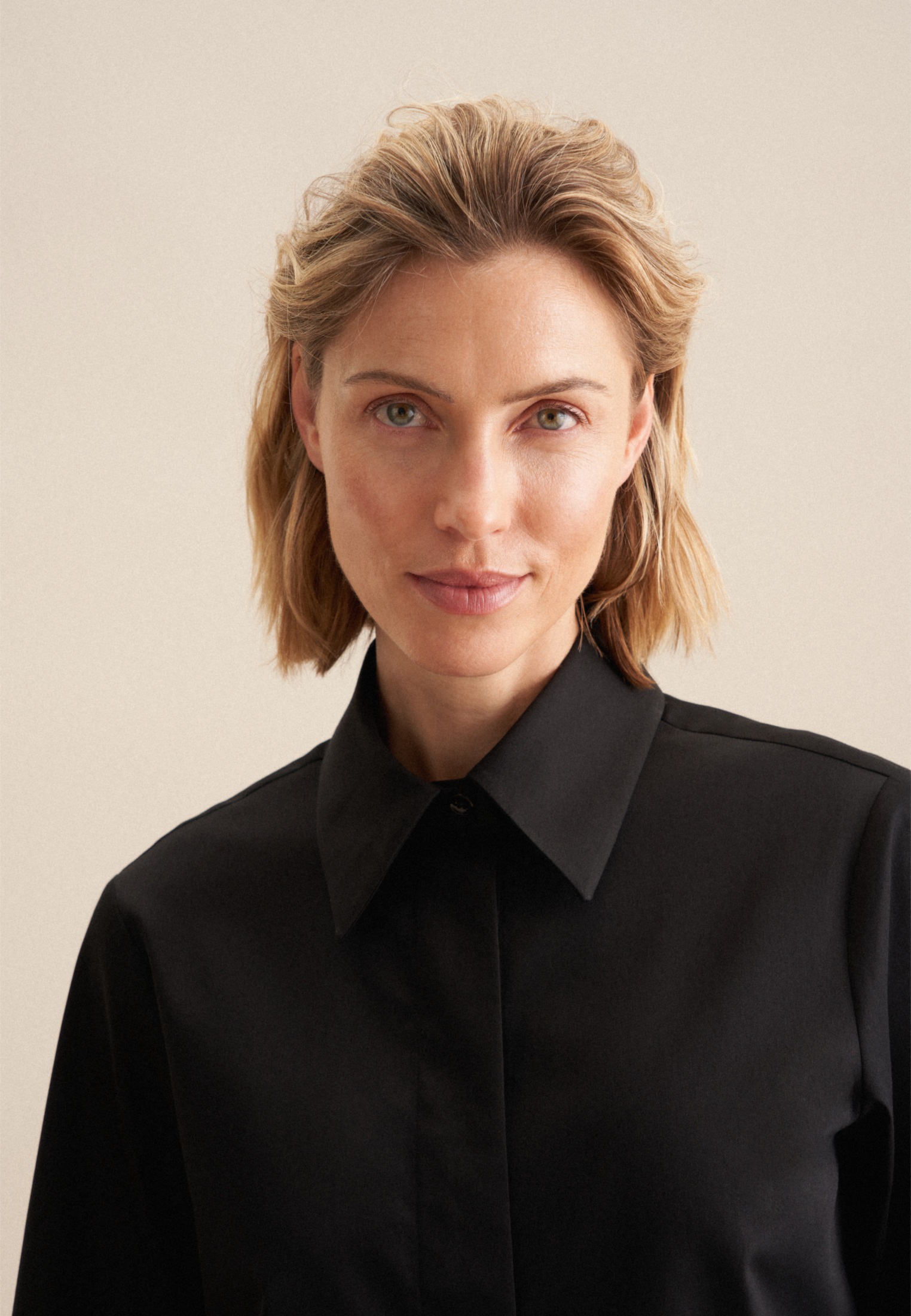 Thumbnail - seidensticker Longbluse "Schwarze Rose" Langarm Kragen Uni