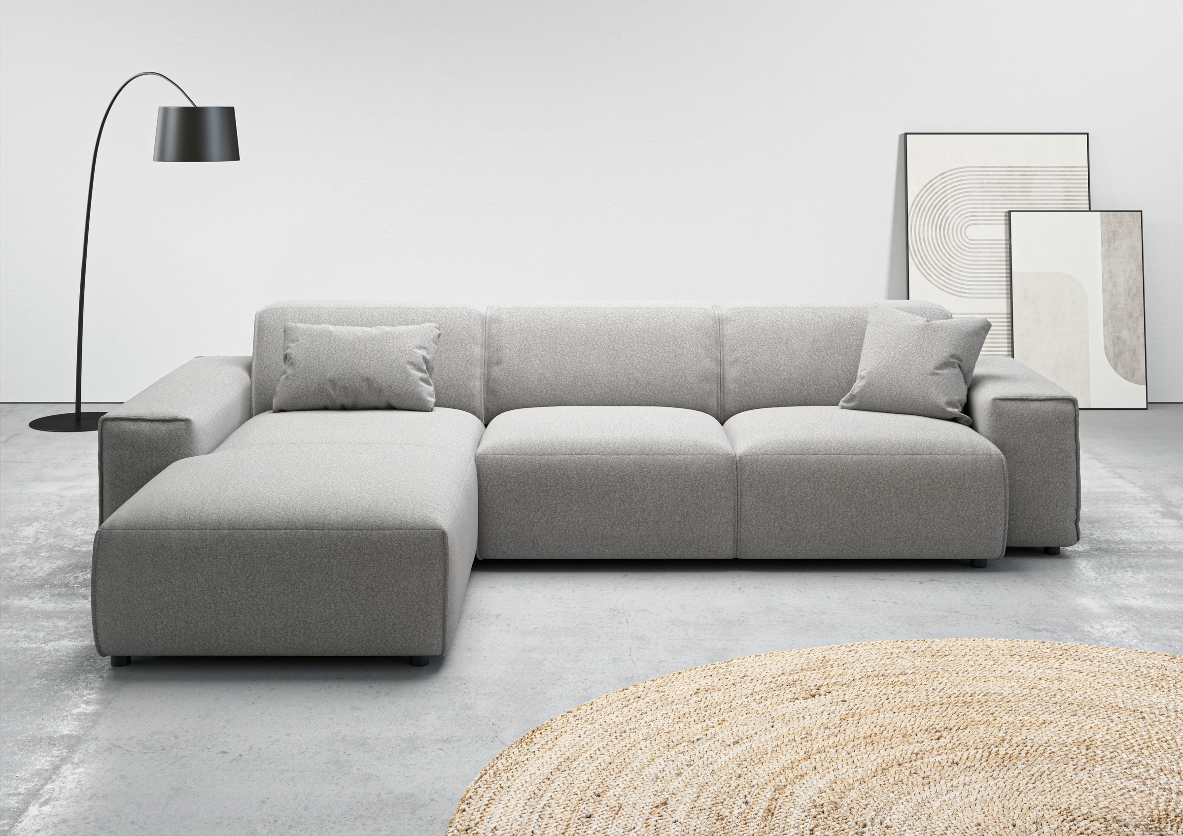 andas Ecksofa »Glimminge auch in Breitcord, Feincord, Bouclé + Easy care-Bezug«, L-Form, Breite 294, Zierkissen