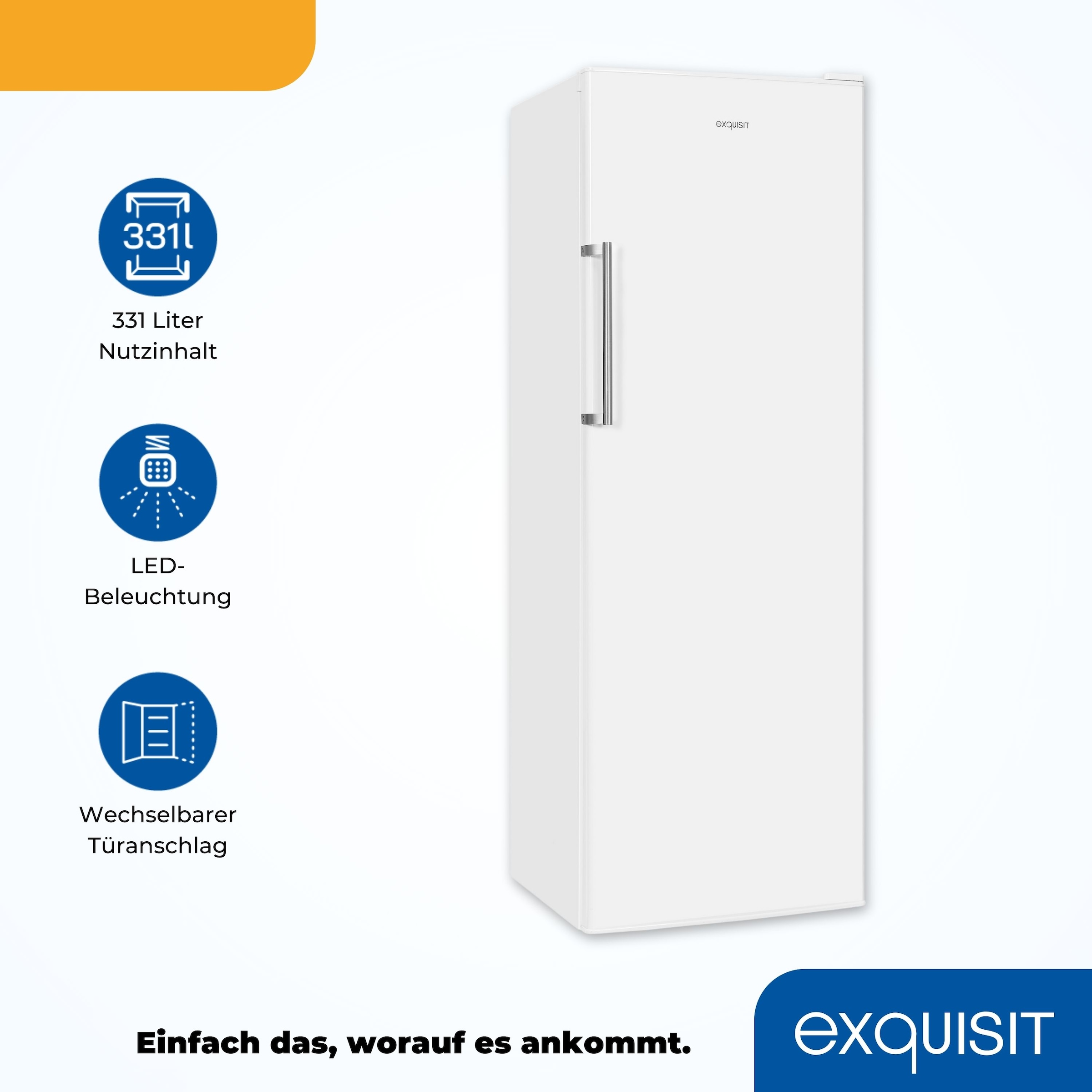 exquisit Vollraumkühlschrank »KS350-V-H-040D weiss«