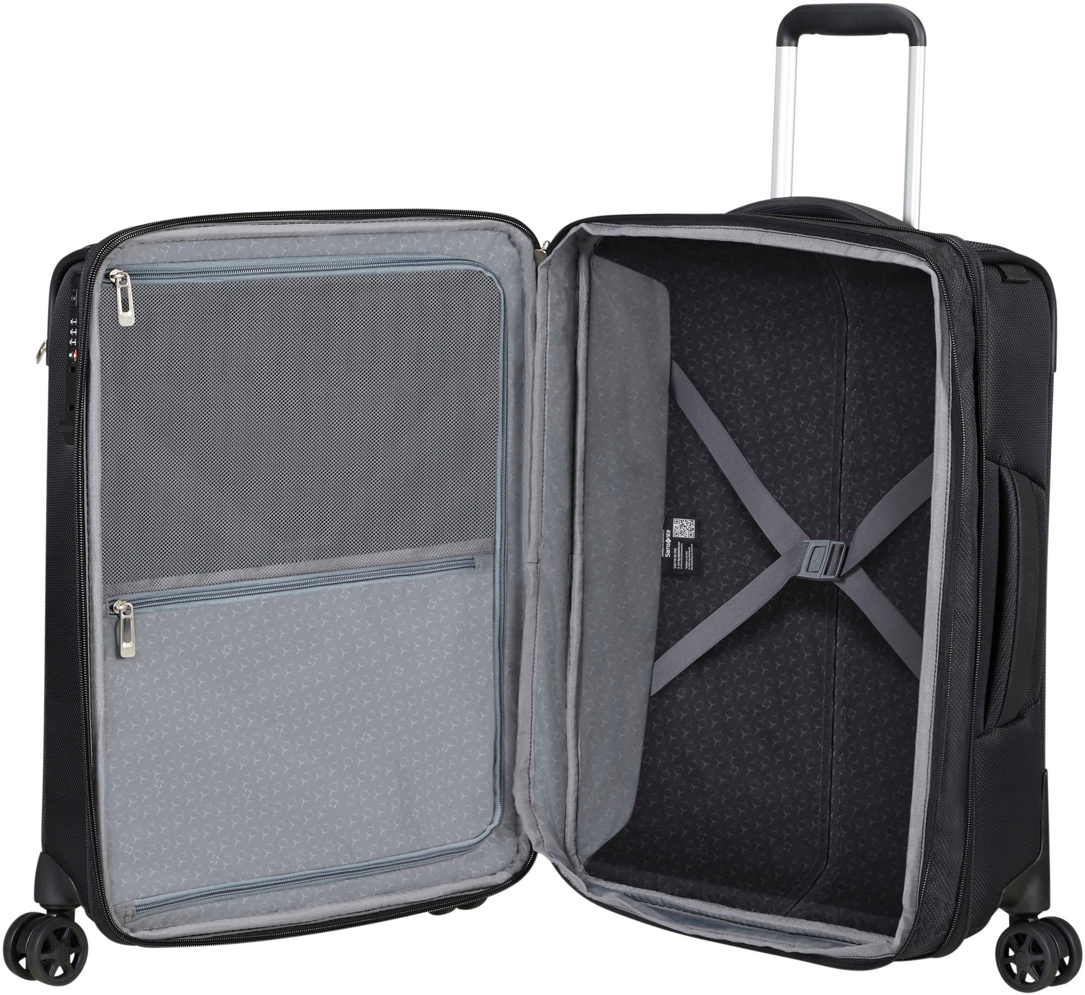 Samsonite Weichgepäck-Trolley »Respark, ozone black, 55 cm«, 4 Rollen, Koffer Reisegepäck Handgepäck mit Volumenerweiterung TSA-Zahlenschloss