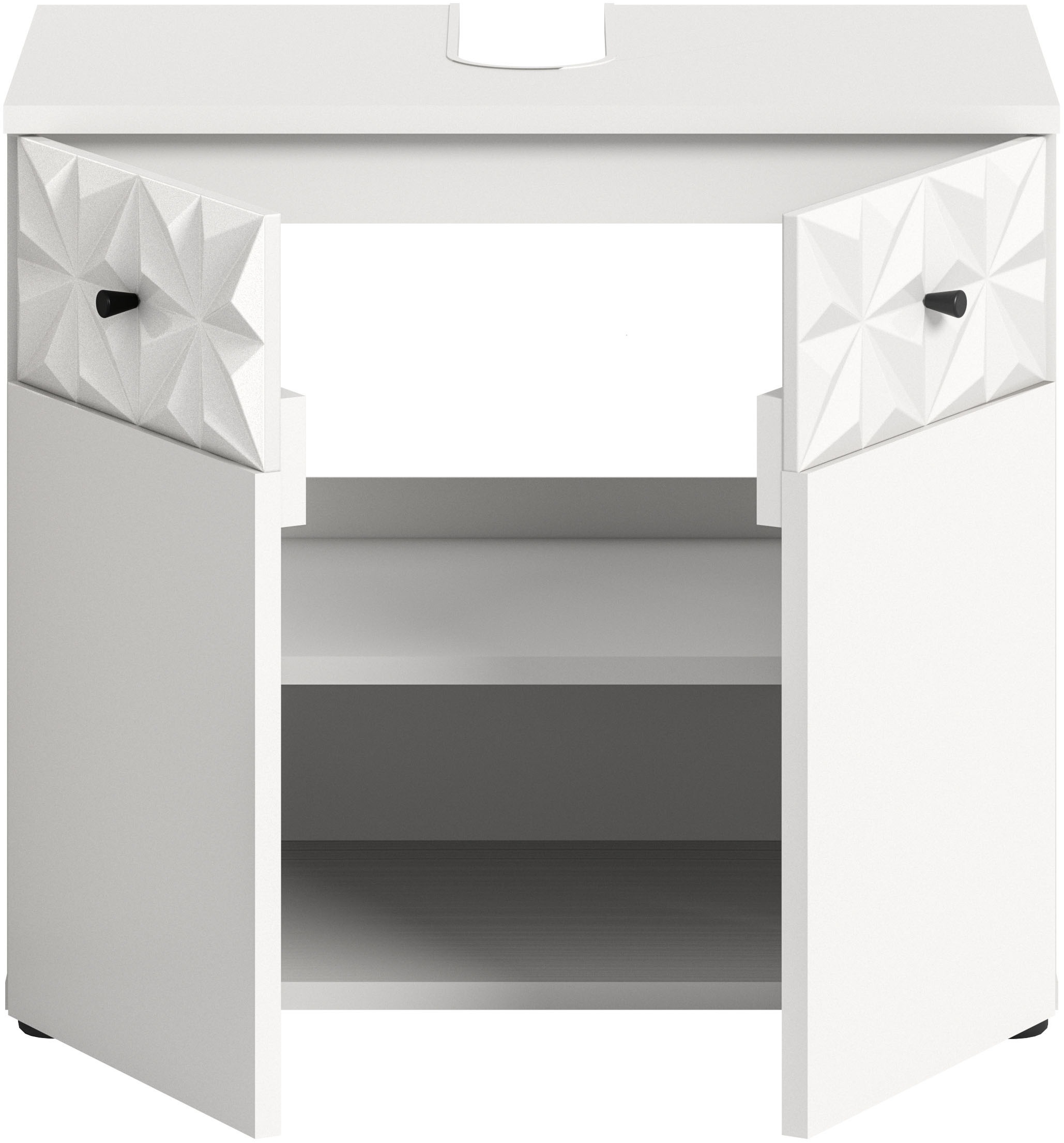 INOSIGN Waschbeckenunterschrank »VICENZA, TOPSELLER!, Breite 60cm, mit Ornamentabsetzung«, WBU, Unterschrank, Badschrank, Badunterschrank, Waschbeckenschrank