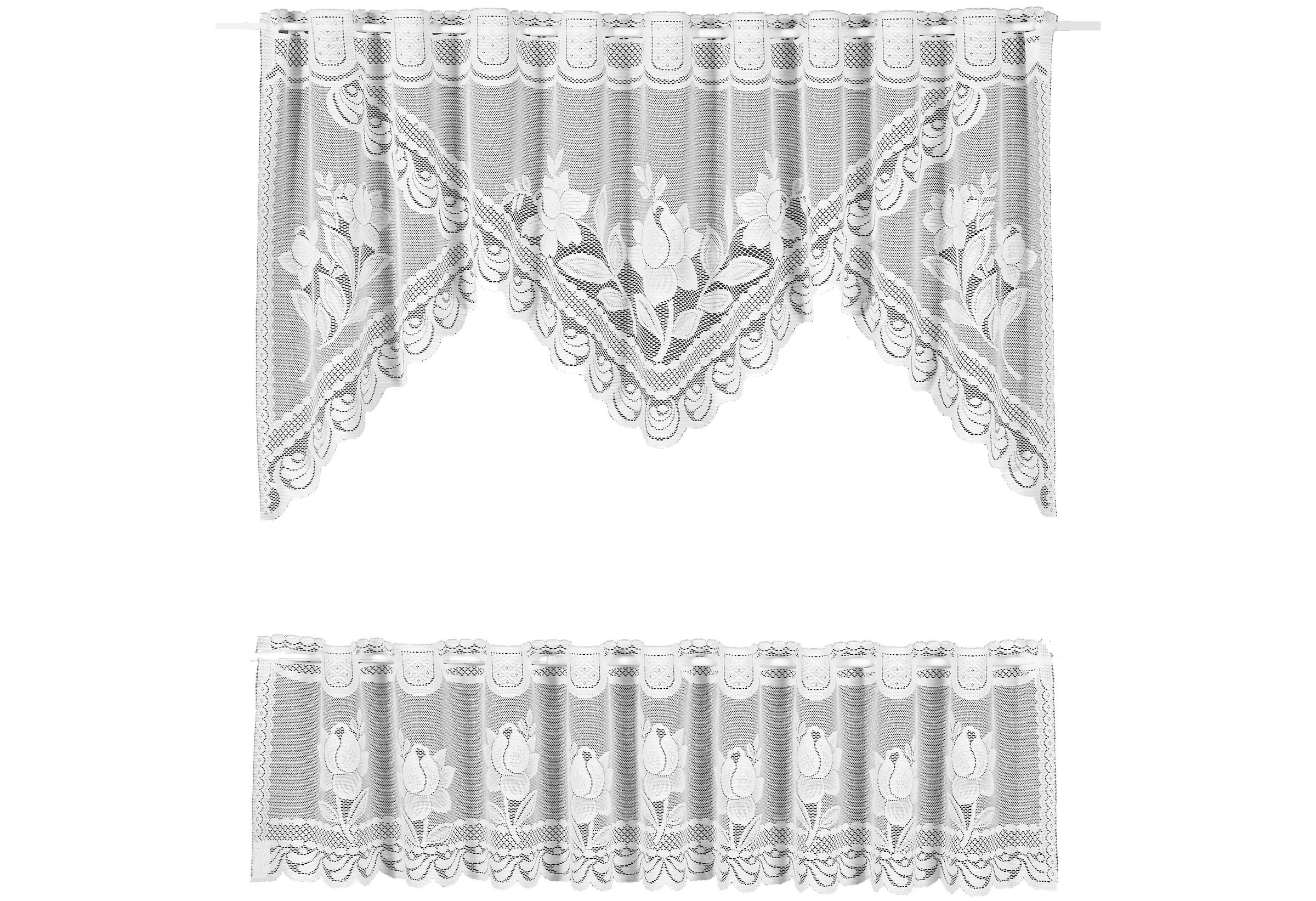 Weckbrodt Scheibengardine »Darmstadt«, (2 St.), Bistro, Jacquard, strukturiert, floral, 2teiliges Set, Gardine, Store