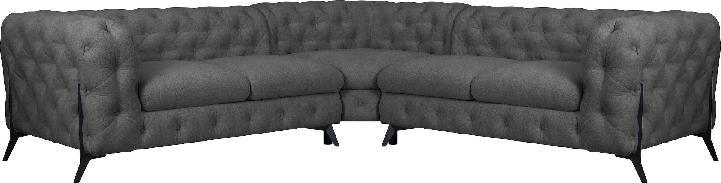 Home affaire Chesterfield-Sofa "Amaury L-Form" Chesterfield-Optik, Breite/T günstig online kaufen