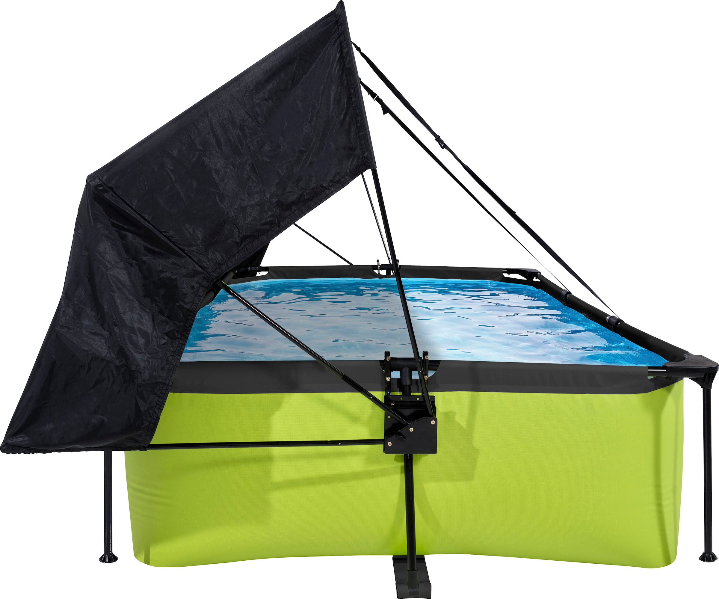 EXIT Framepool, (Set, 3 tlg.), BxLxH: 150x220x65 cm, mit Filterpumpe und Sonnensegel