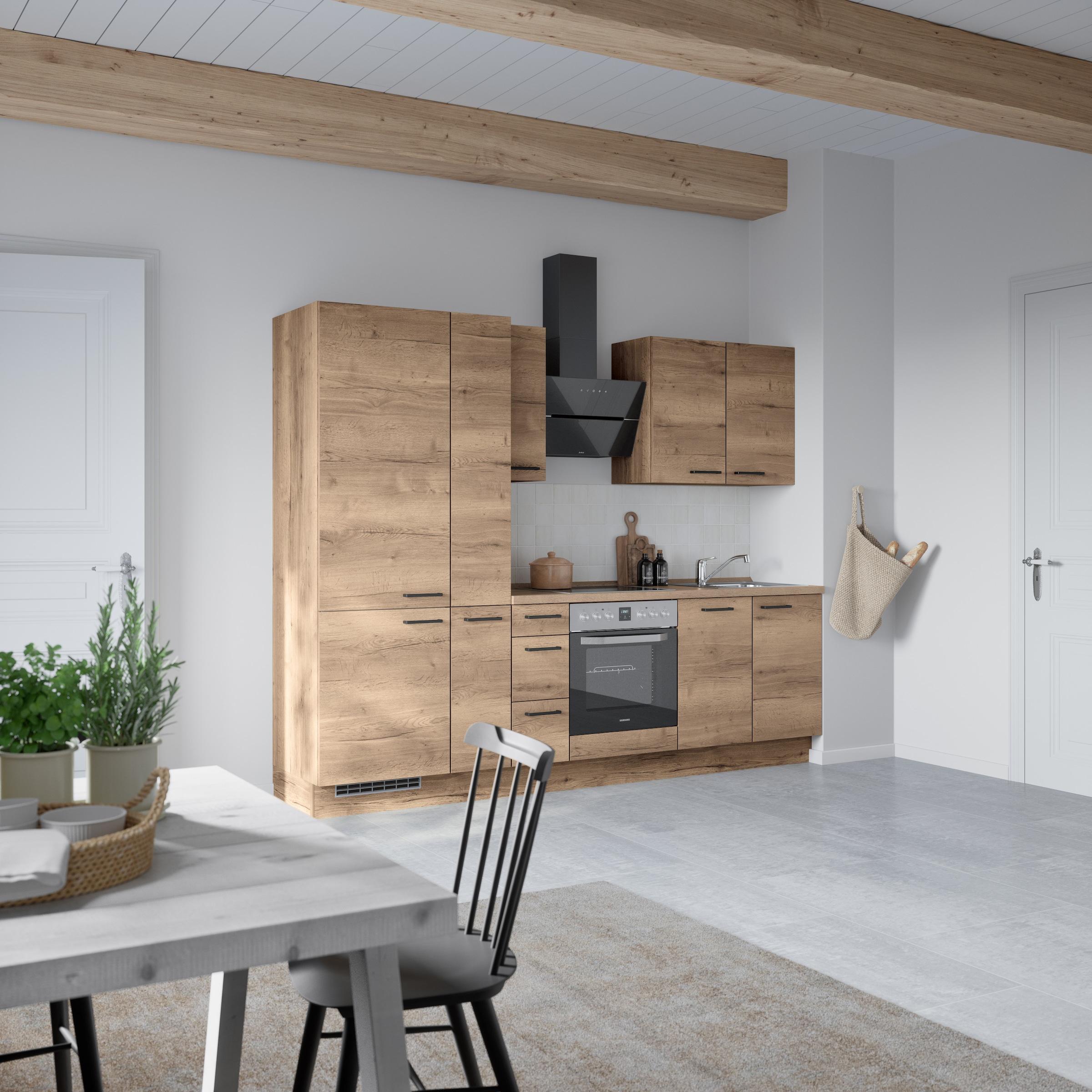 nobilia® Küchenzeile »"Structura II"« vormontiert, Ausrichtung wählbar, Breite 270 cm, wahlw. mit E-Geräten