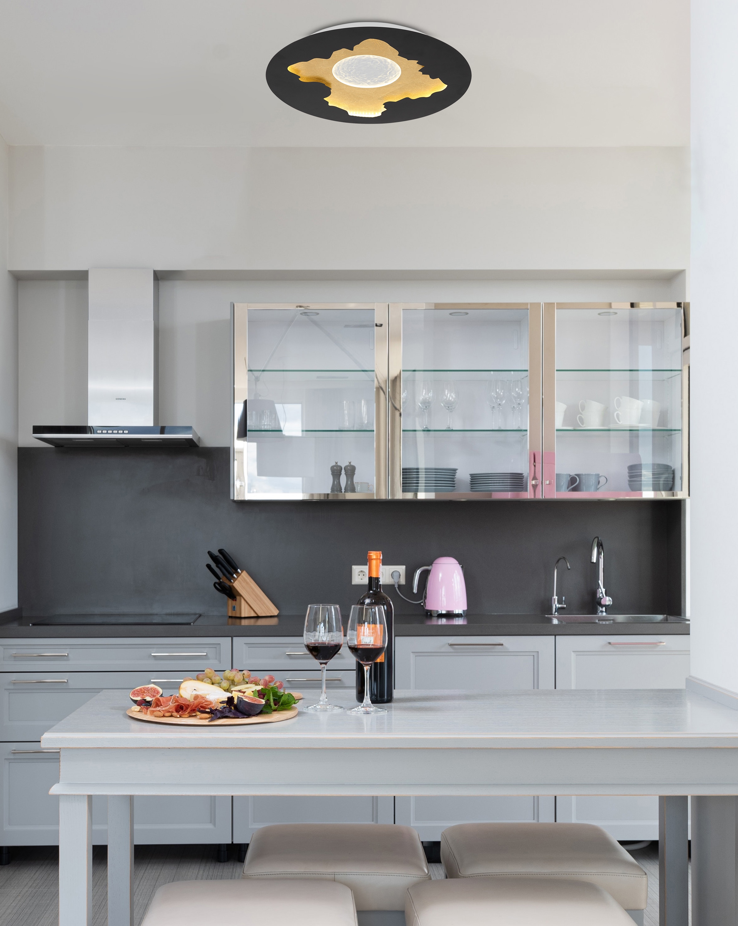 GLOBO LIGHTING Deckenleuchte »OBSCURA« LED-Modul 1 Stk. Warmweiß Deckenlampe Wohnzimmer-Leuchte Schlafzimmer-Leuchte Flur Küche