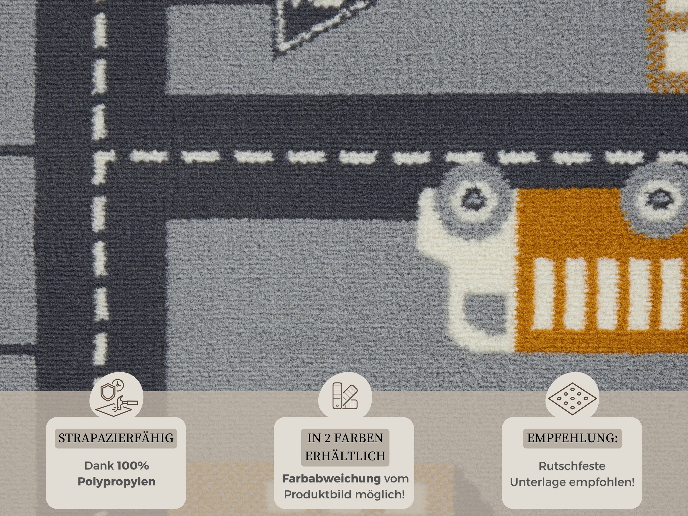 Thumbnail - HANSE Home Kinderteppich "Town", rechteckig, 0,9 mm Höhe, Kurzflor, Kinderteppich, Spielteppich, Straßen Design, Kinderz...