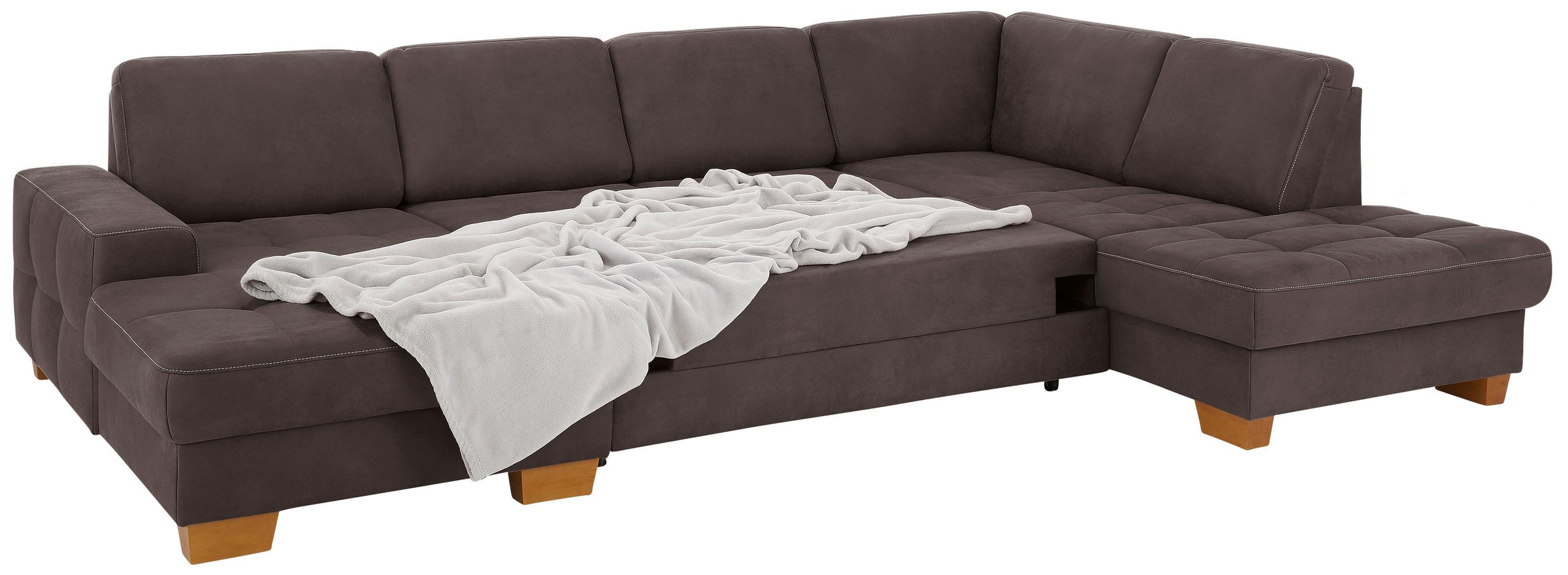 Thumbnail - Home affaire Wohnlandschaft "Puccini U-Form", mit Federkern, Sitztiefenverstellung, Kontrastnaht