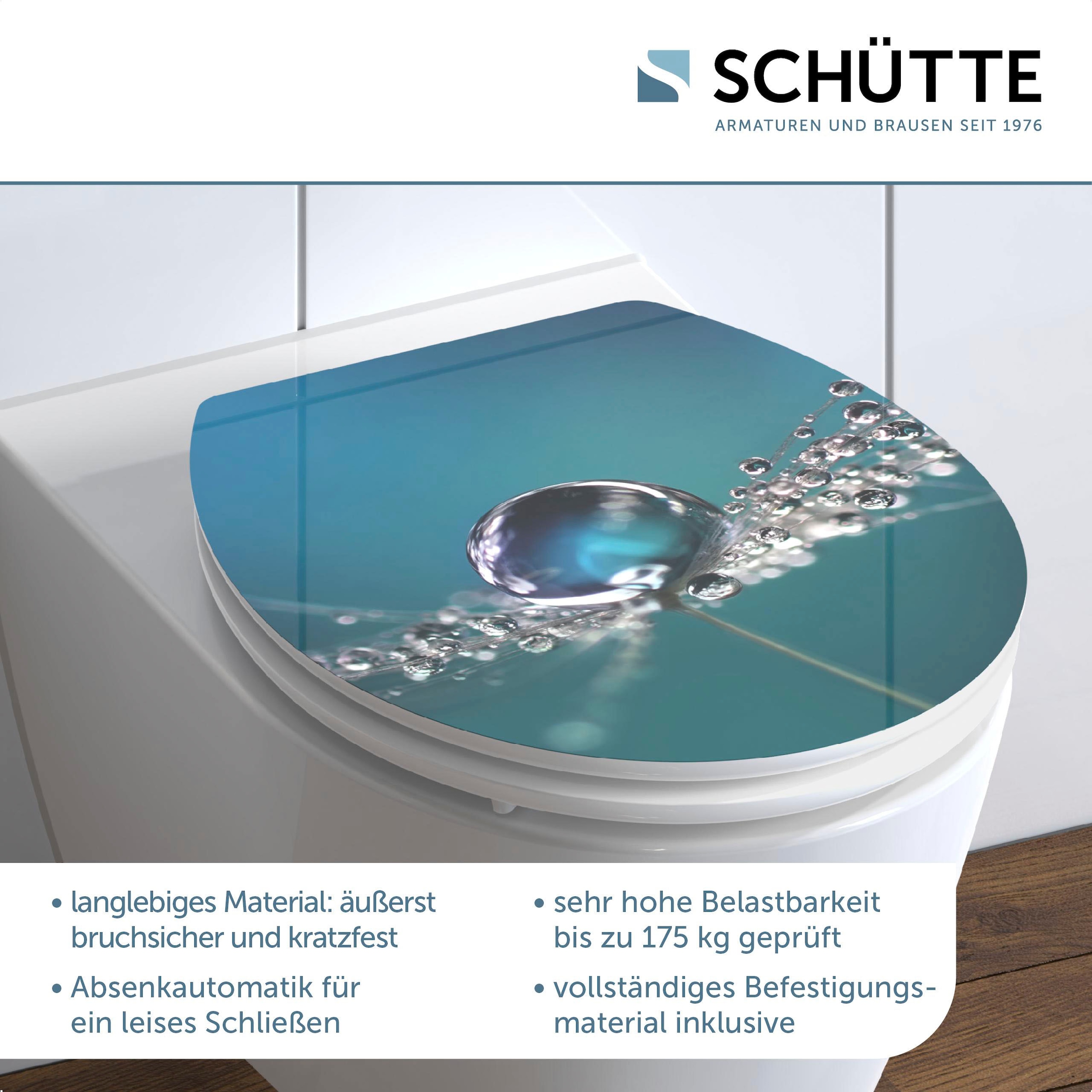 Schütte WC-Sitz »Water Drop«, High Gloss mit MDF Holzkern, mit Absenkautomatik